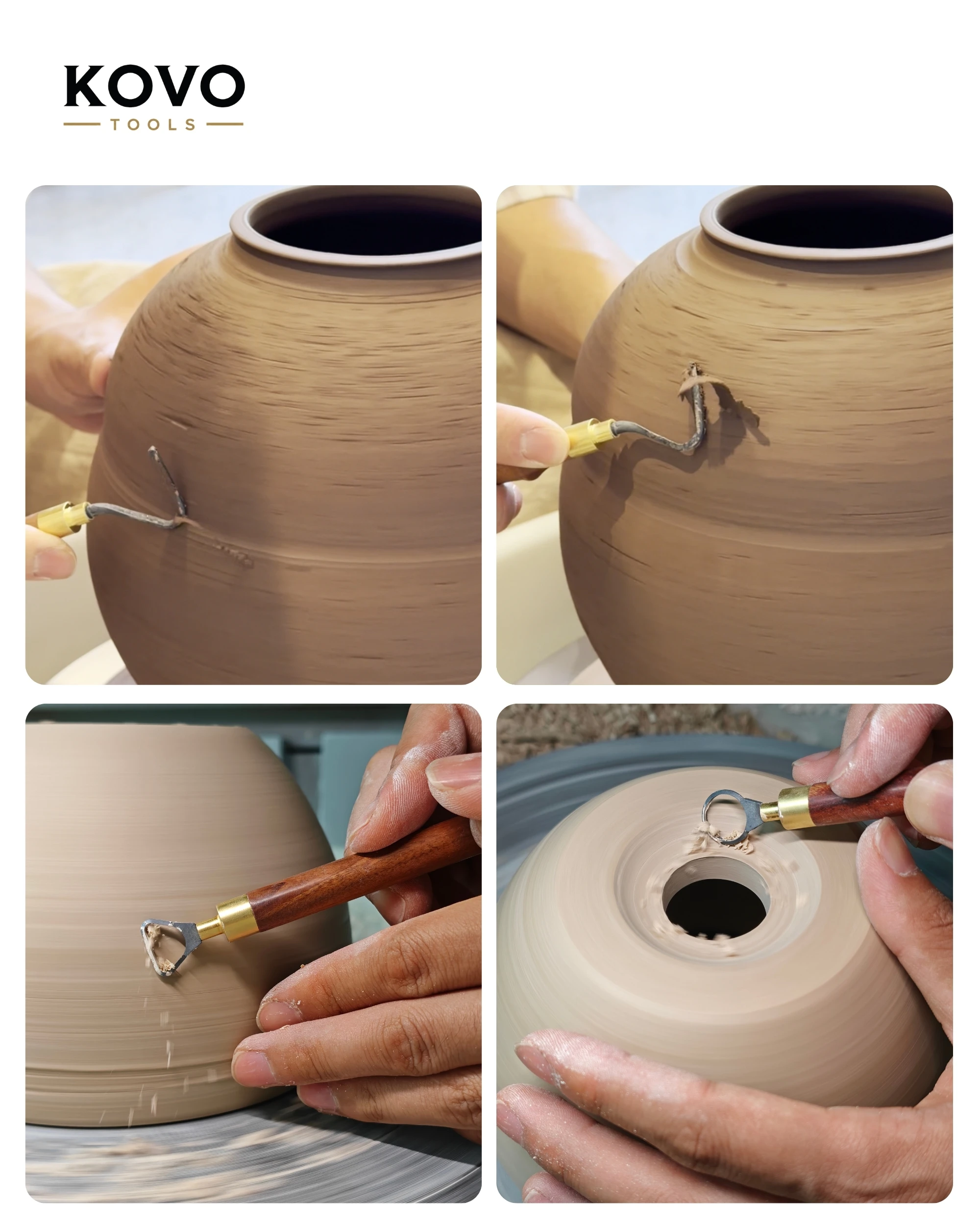 2-Piece 7 Shape Hook Carbide Pottery Trimming Set