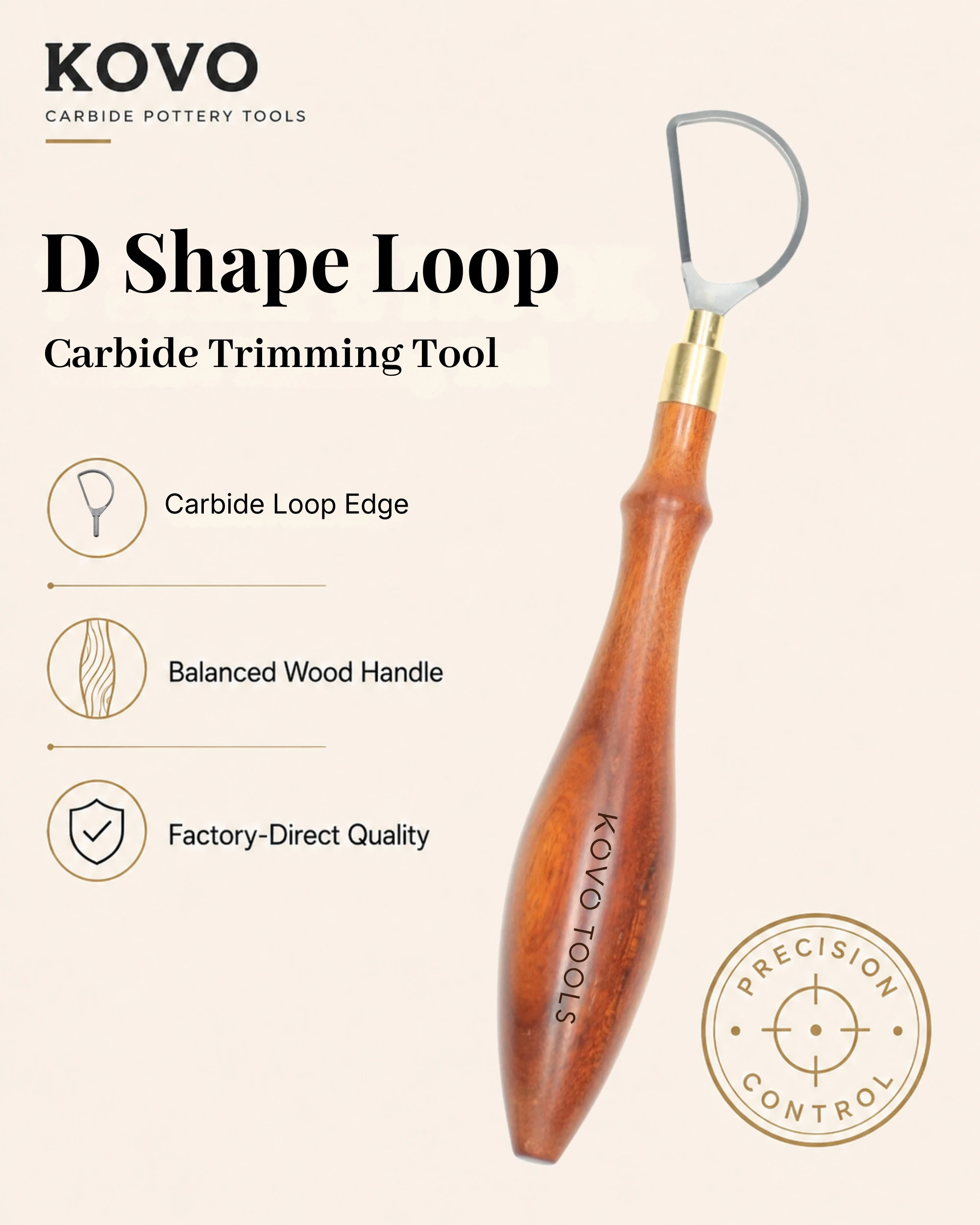 D Shape Loop Carbide Pottery Trimming Tool