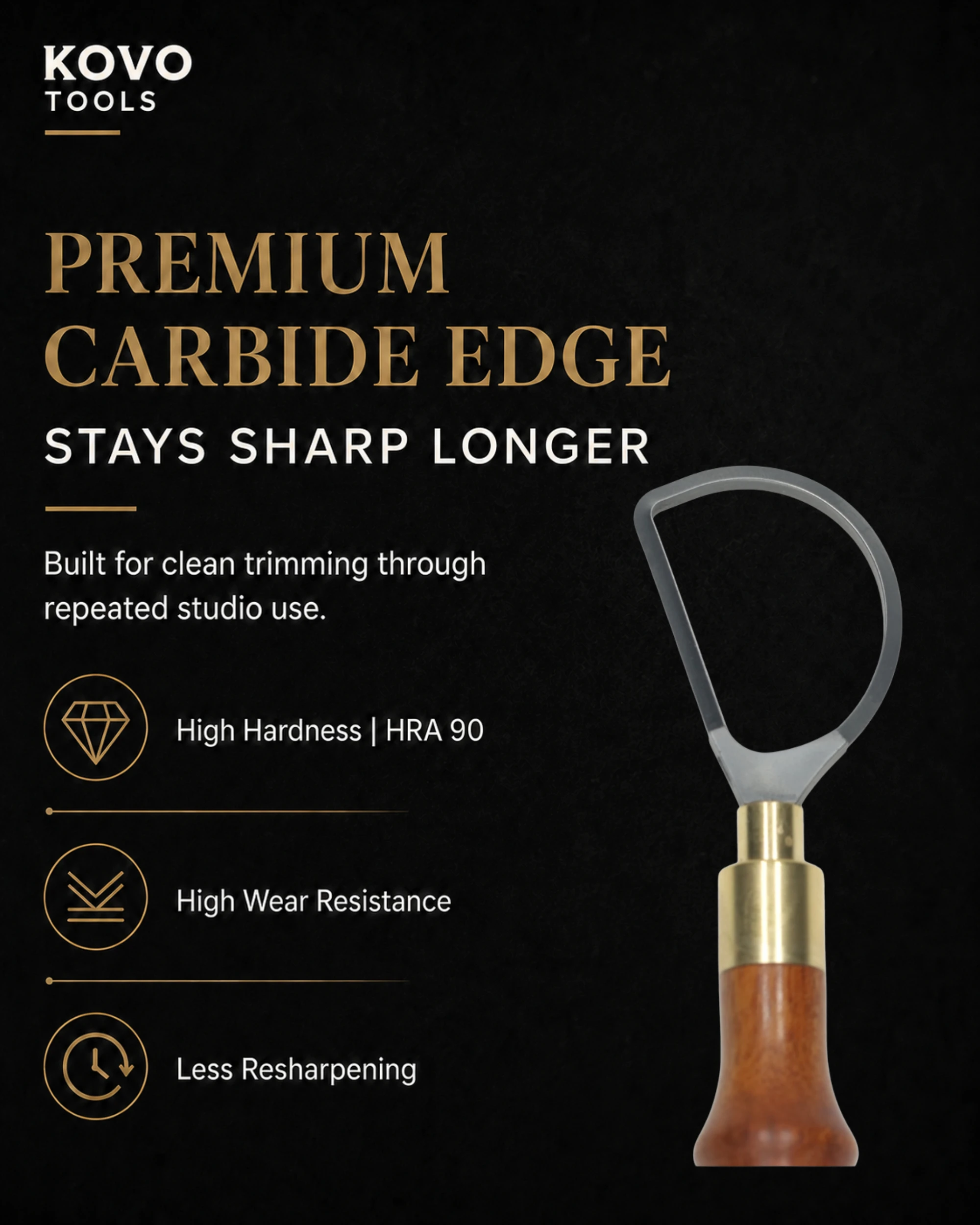 D Shape Loop Carbide Pottery Trimming Tool