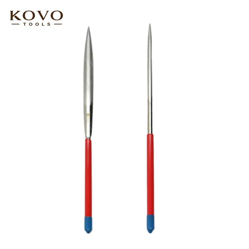 Half-round and round diamond sharpening files for carbide pottery tools