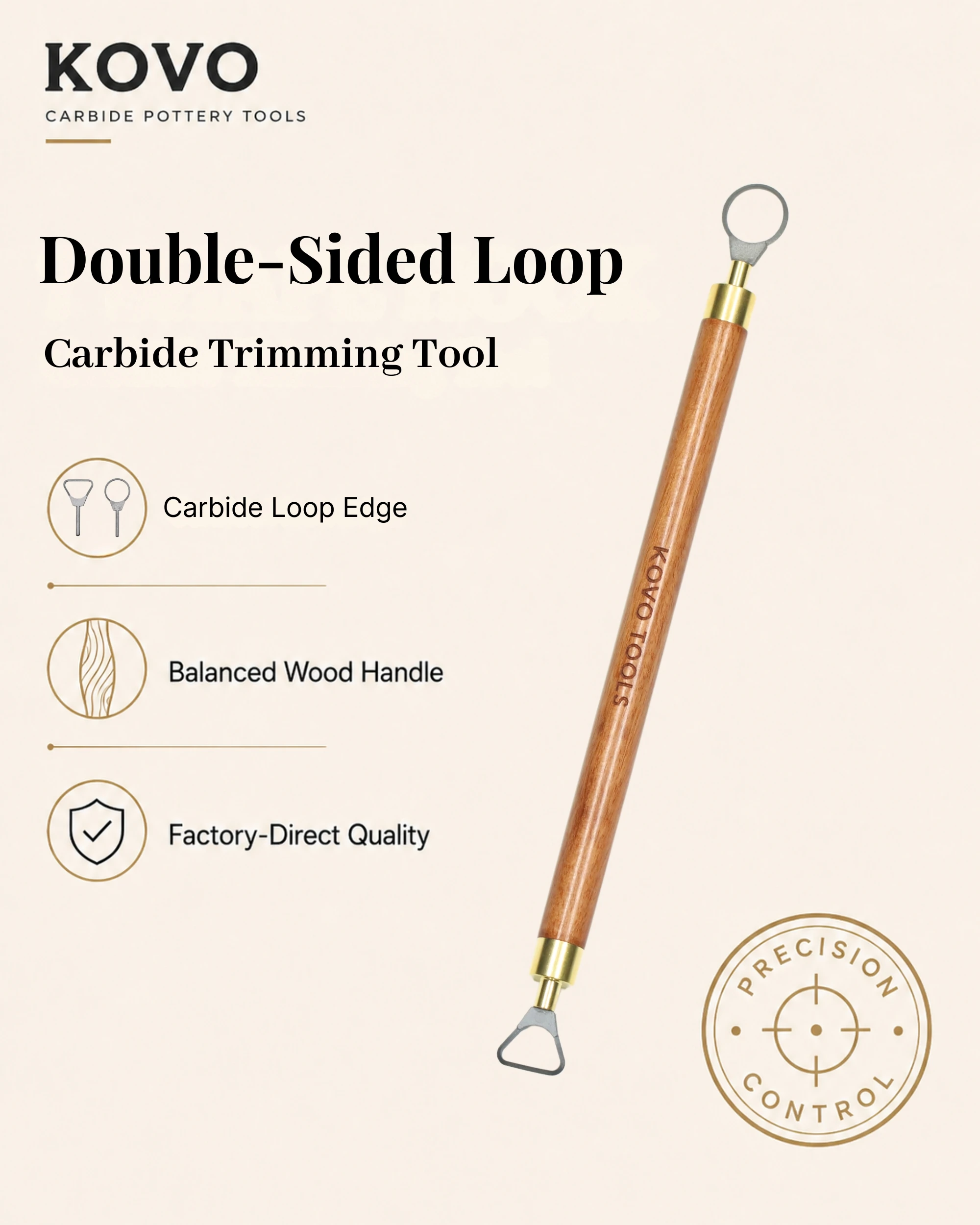 Double-Sided Carbide Pottery Trimming Tool