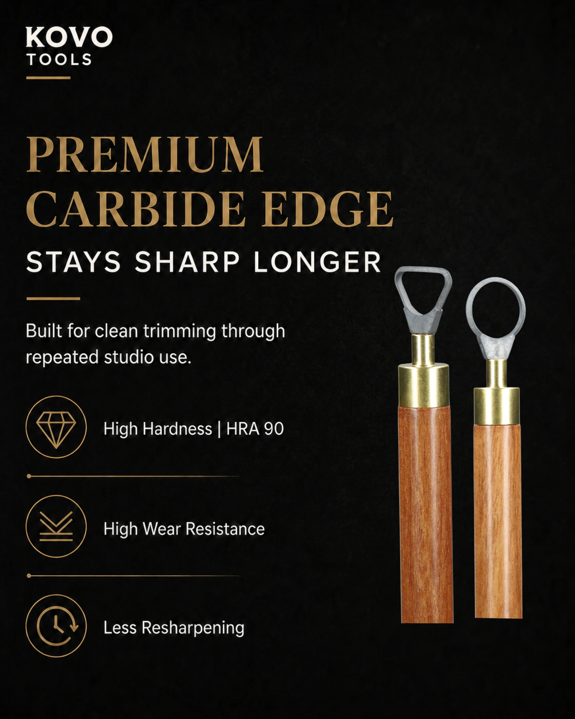 Double-Sided Carbide Pottery Trimming Tool