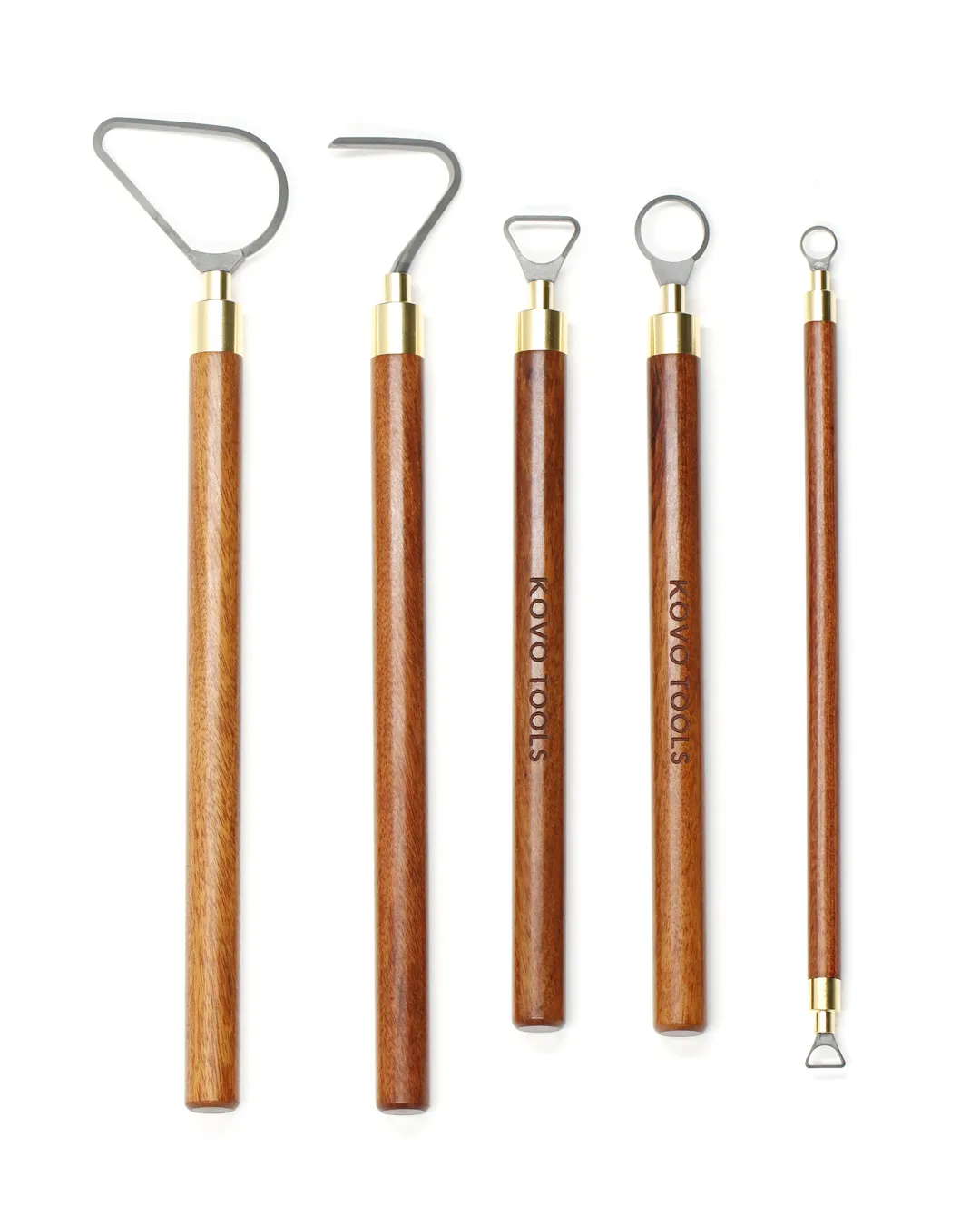 5-Piece Slim-Handle Solid Carbide Pottery Trimming Tool Set