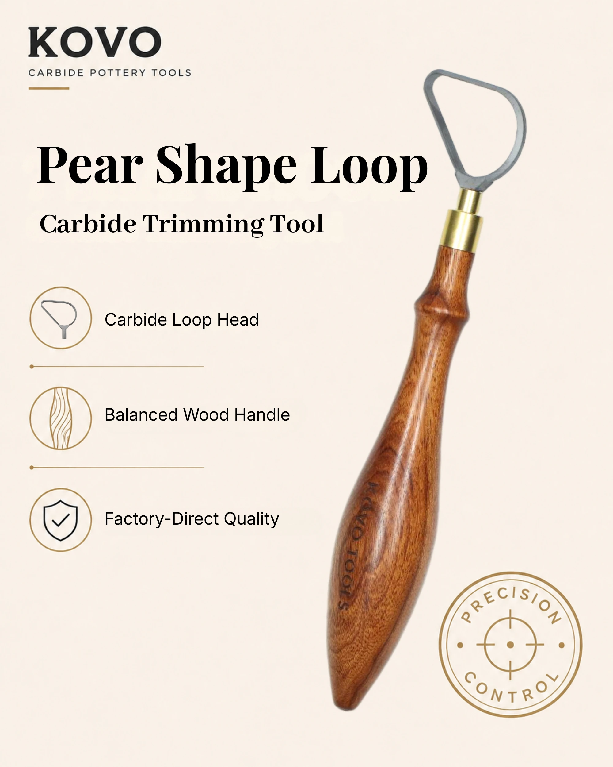 Pear Shape Loop Carbide Pottery Trimming Tool