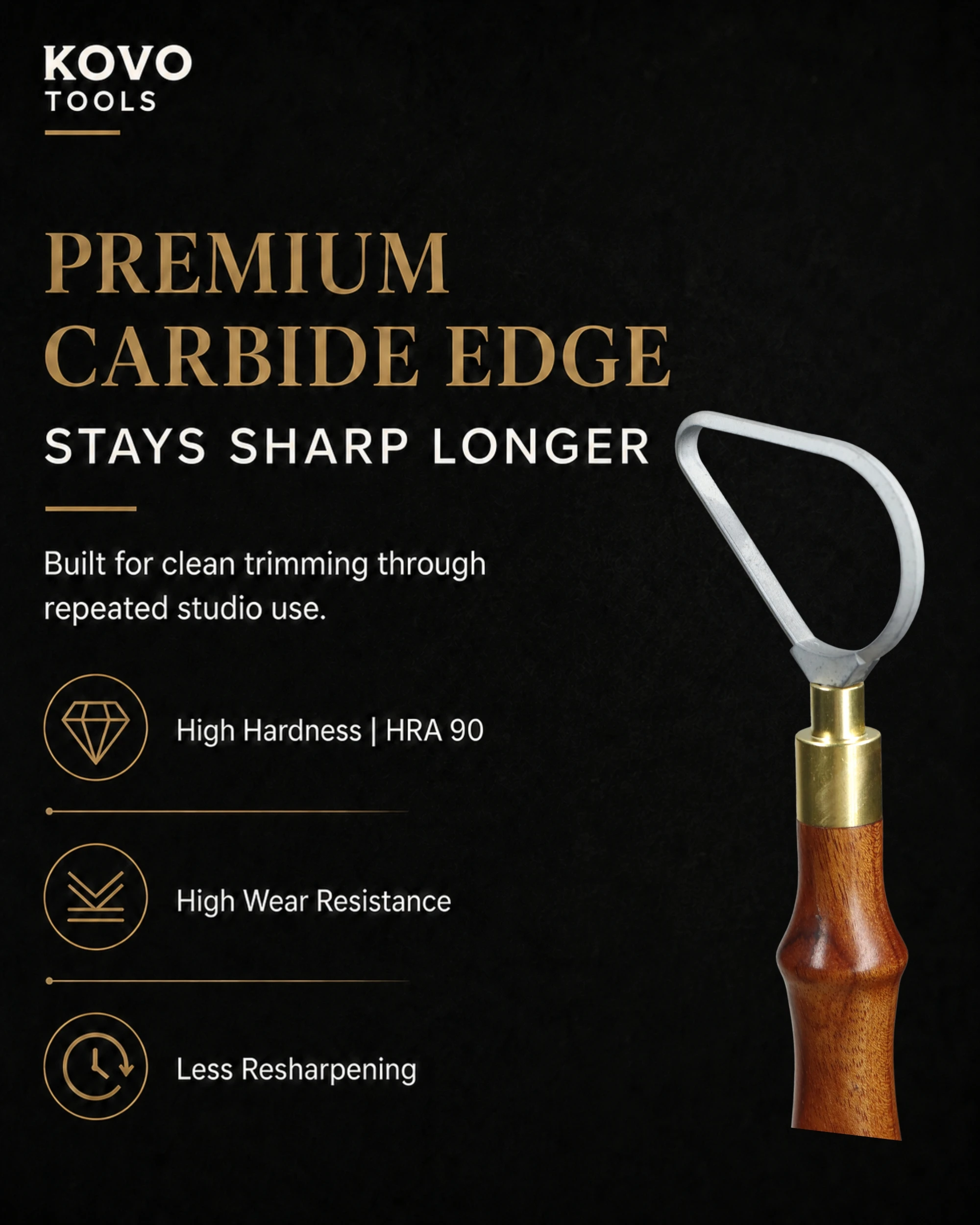 Pear Shape Loop Carbide Pottery Trimming Tool