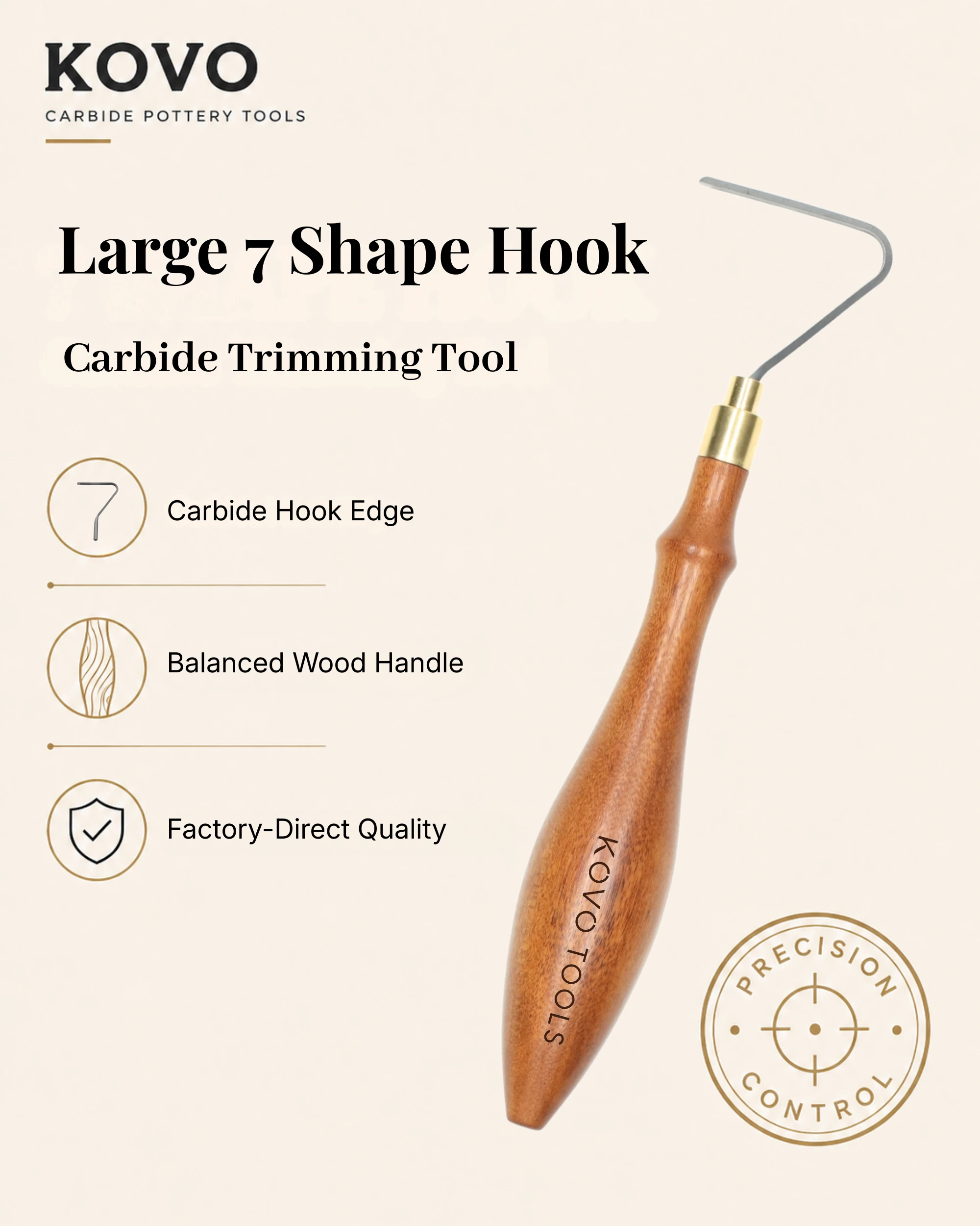 Large 7 Shape Hook Carbide Pottery Trimming Tool