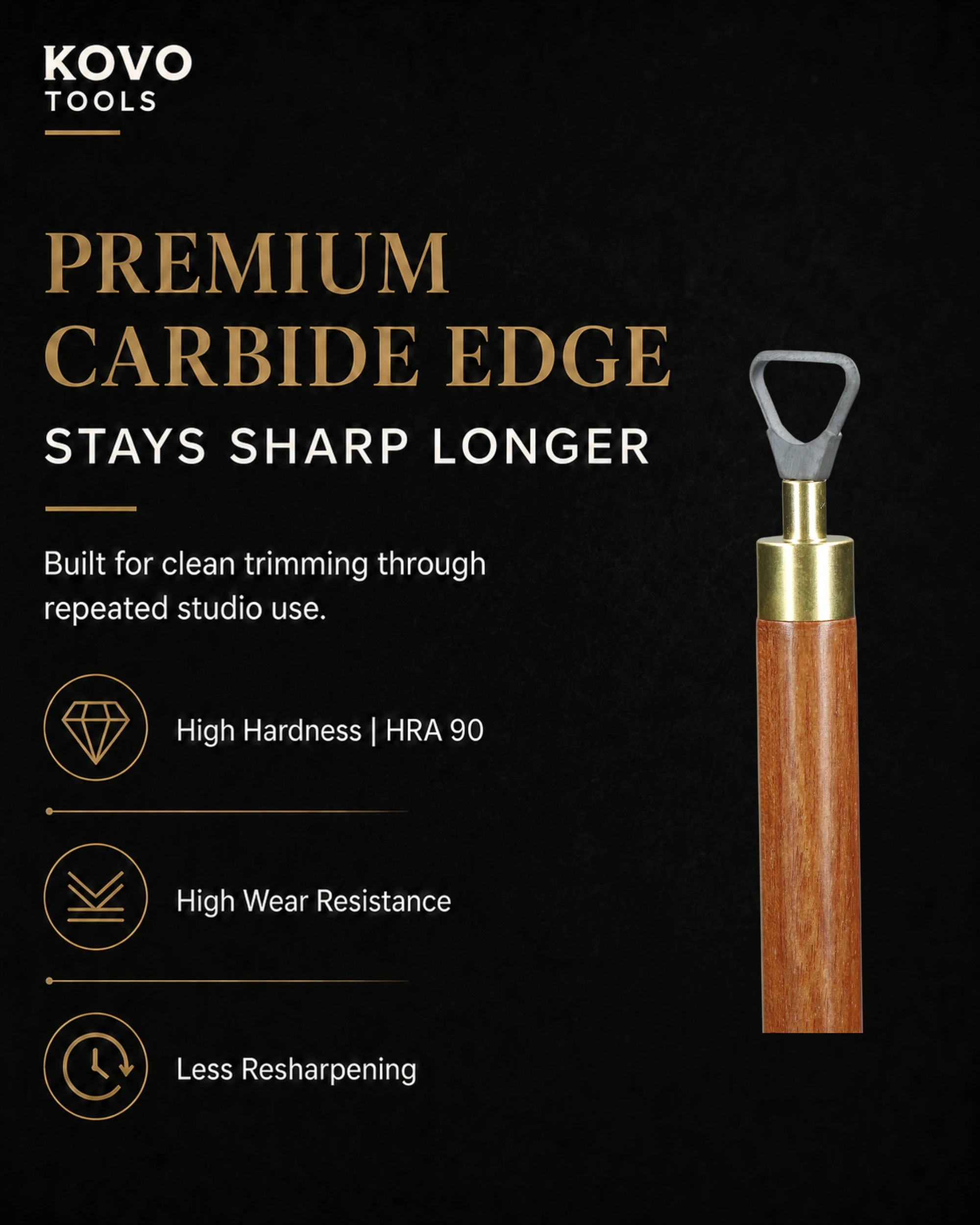 Small Triangle Loop Carbide Pottery Trimming Tool for Detail Work