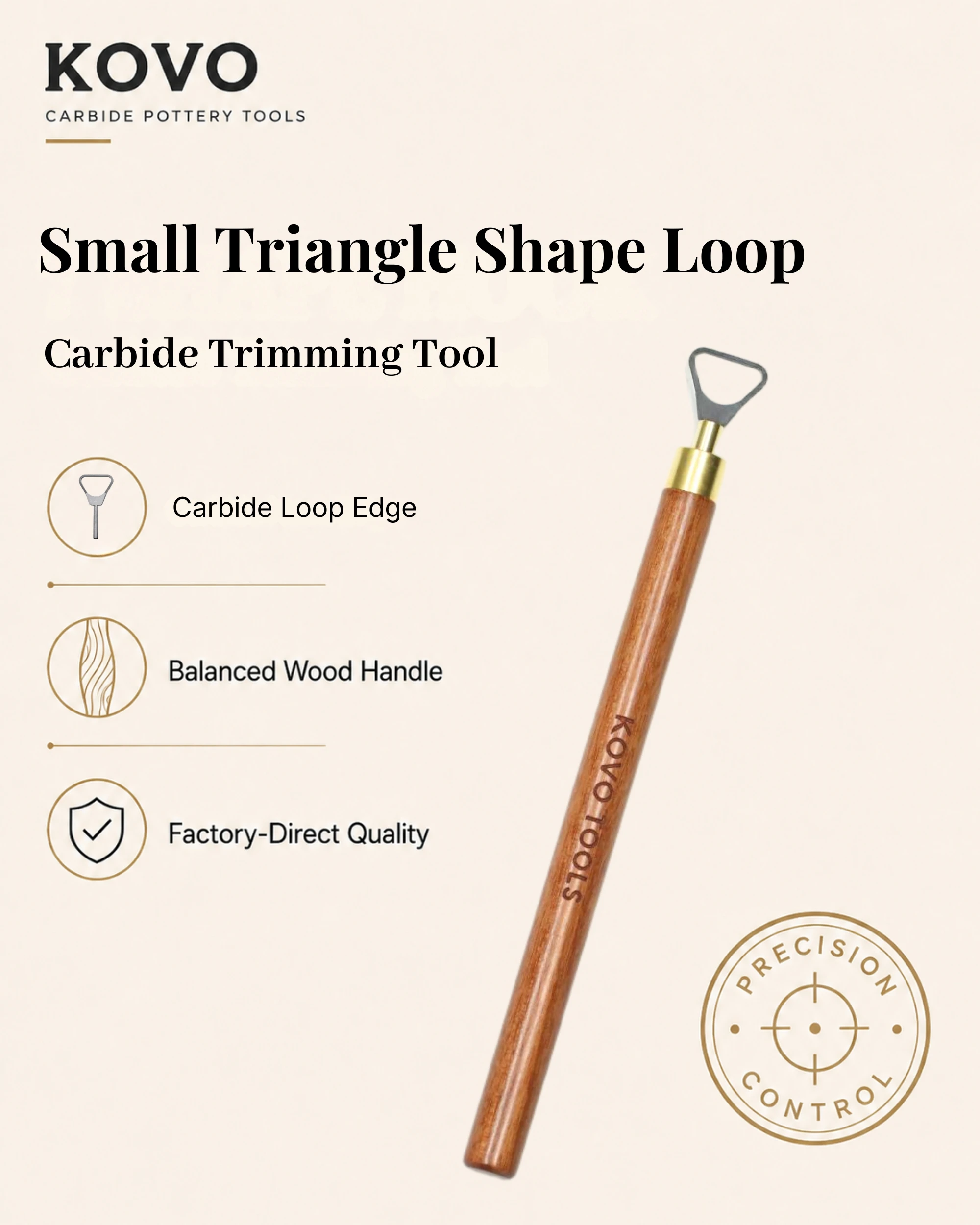 Small Triangle Loop Carbide Pottery Trimming Tool for Detail Work