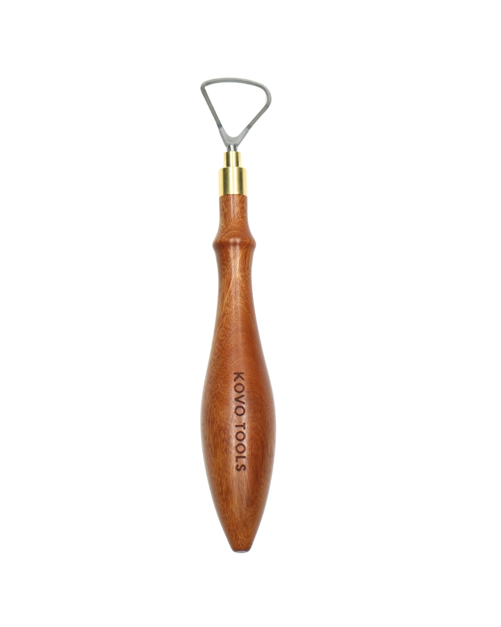 Triangle Shape Loop Carbide Pottery Trimming Tool with wooden handle
