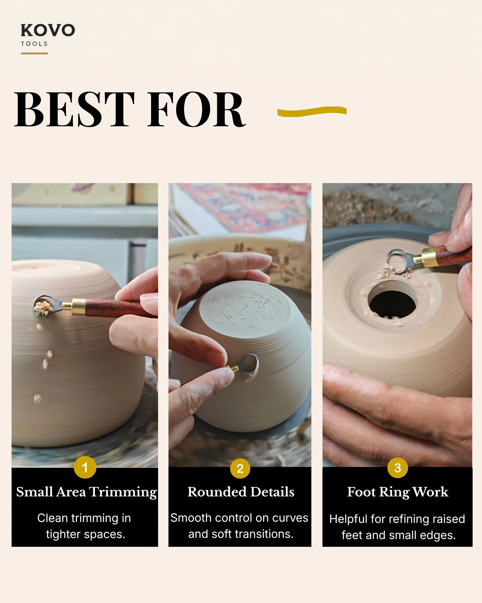 Small Round Loop Tungsten Carbide Pottery Trimming Tool
