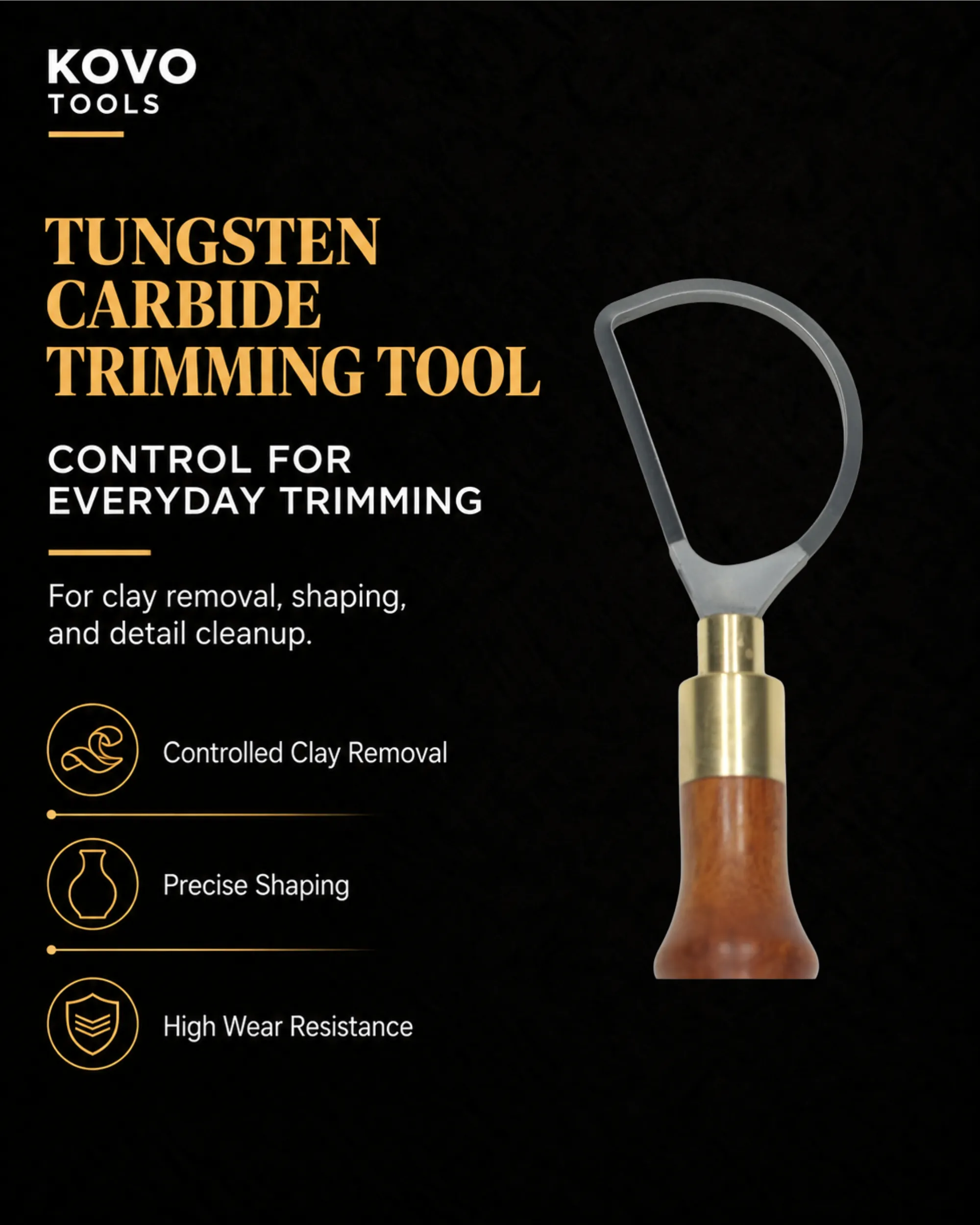 D Shape Loop Carbide Pottery Trimming Tool
