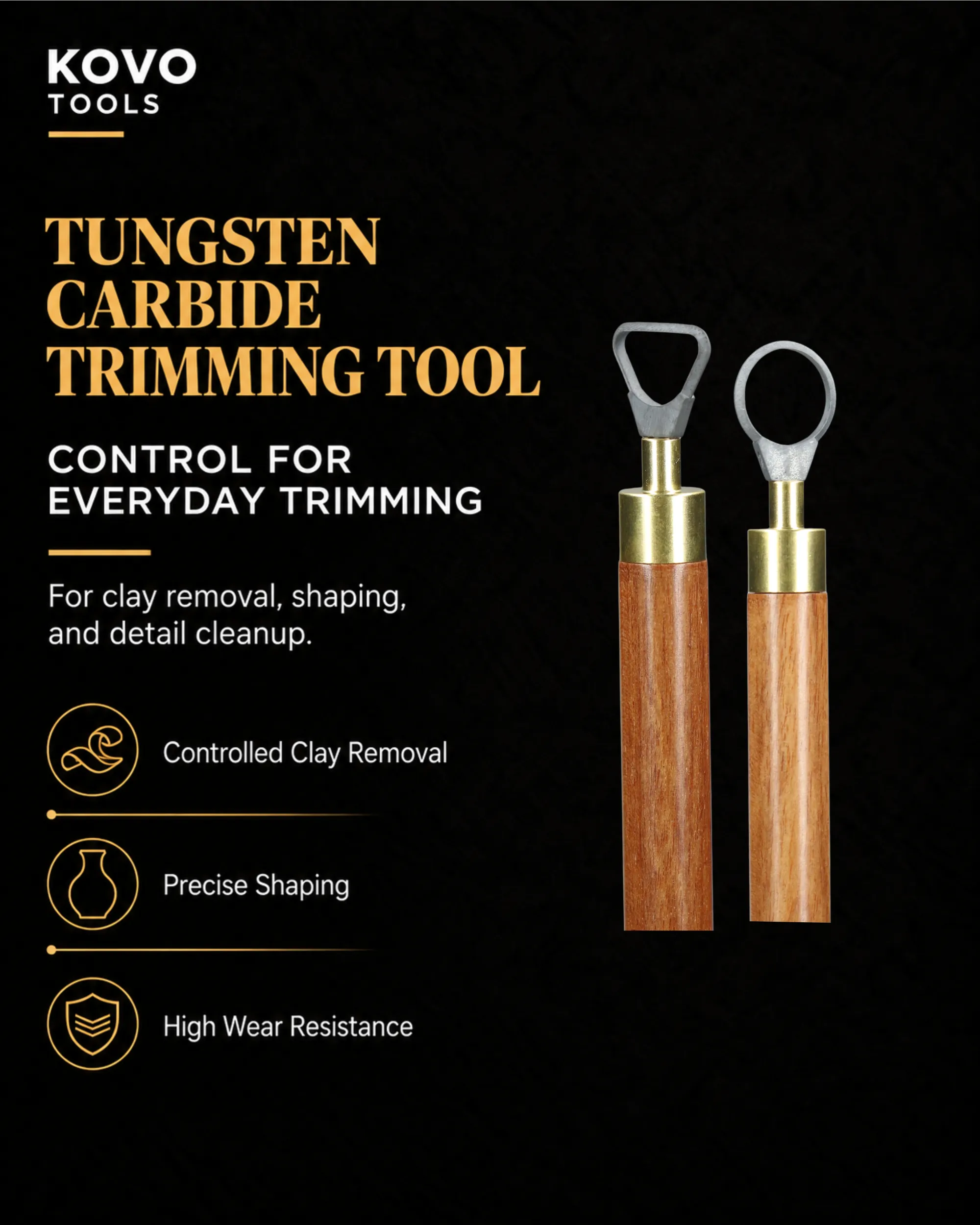 Medium Double-Sided Carbide Pottery Trimming Tool