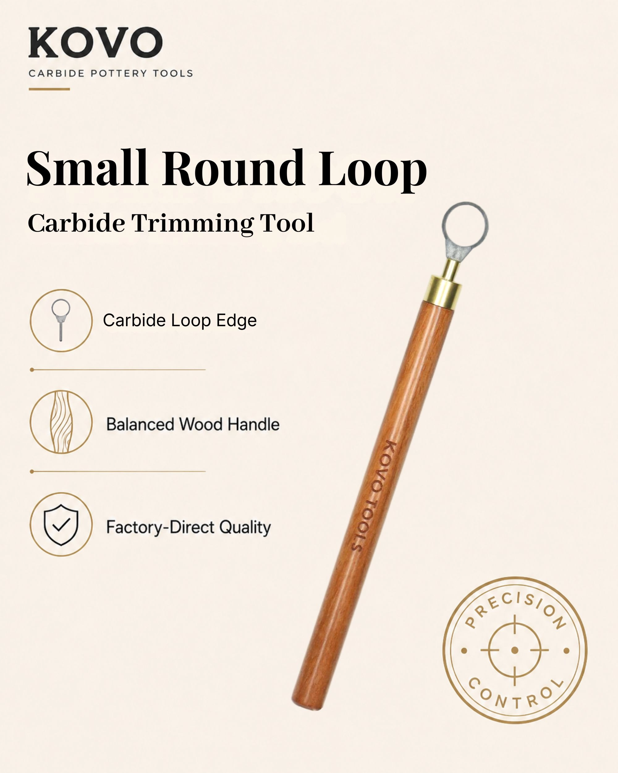 Small Round Loop Tungsten Carbide Pottery Trimming Tool