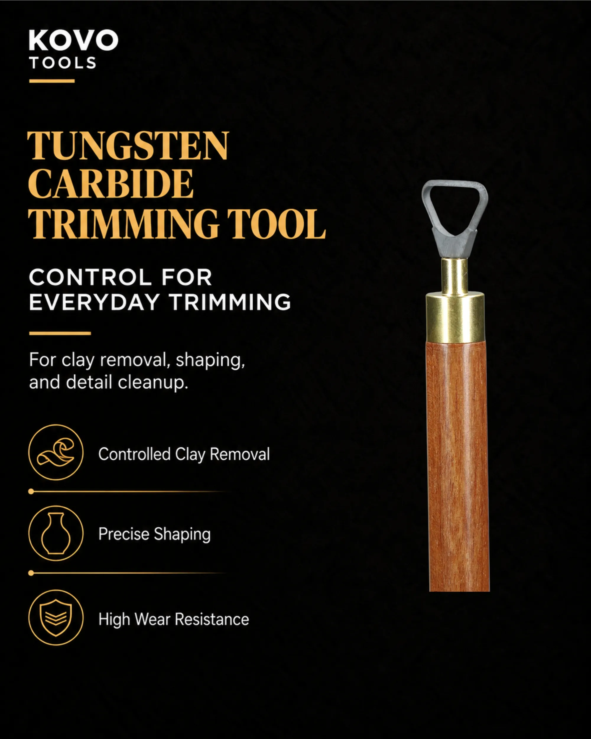 Small Triangle Loop Carbide Pottery Trimming Tool for Detail Work