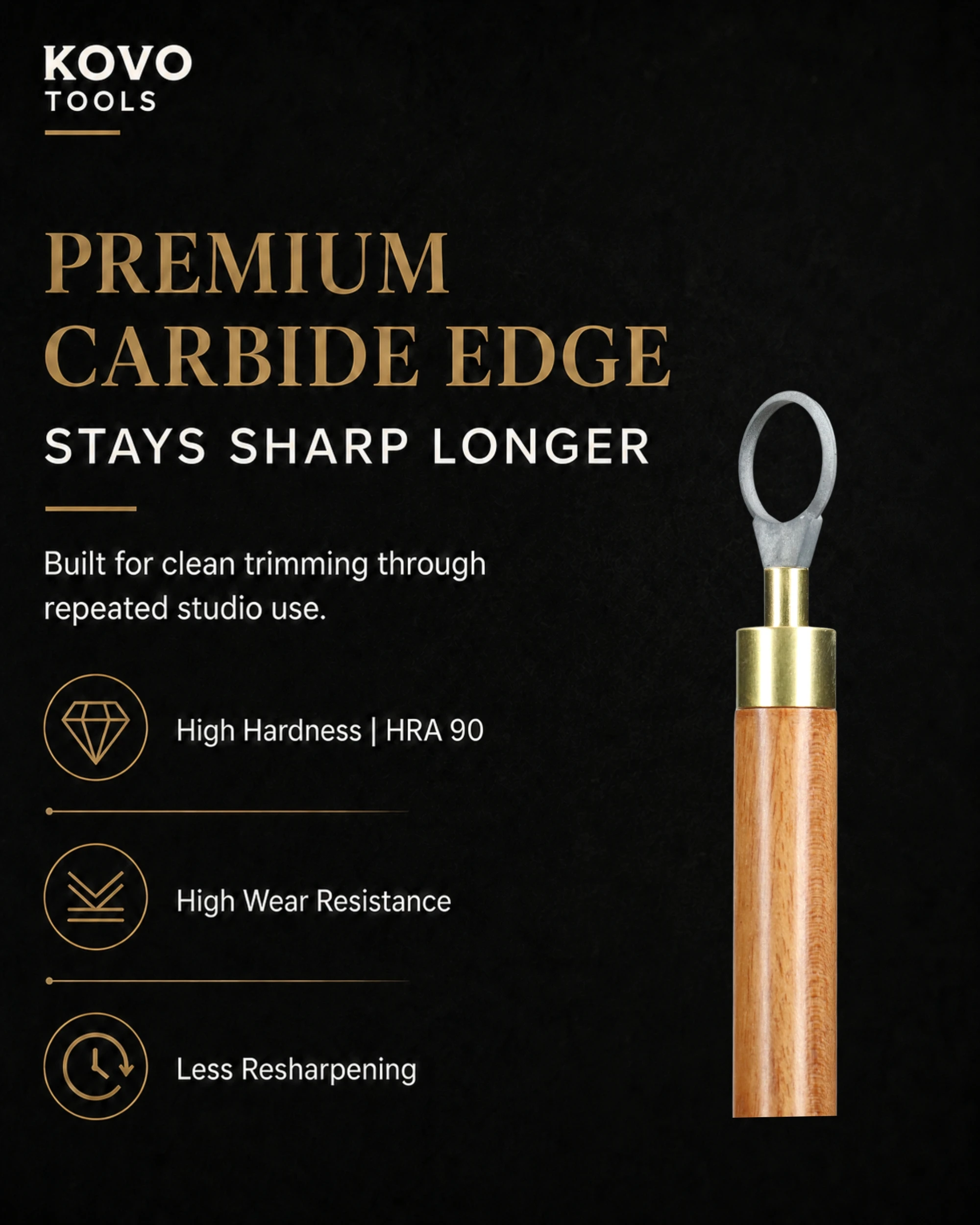 Small Round Loop Tungsten Carbide Pottery Trimming Tool