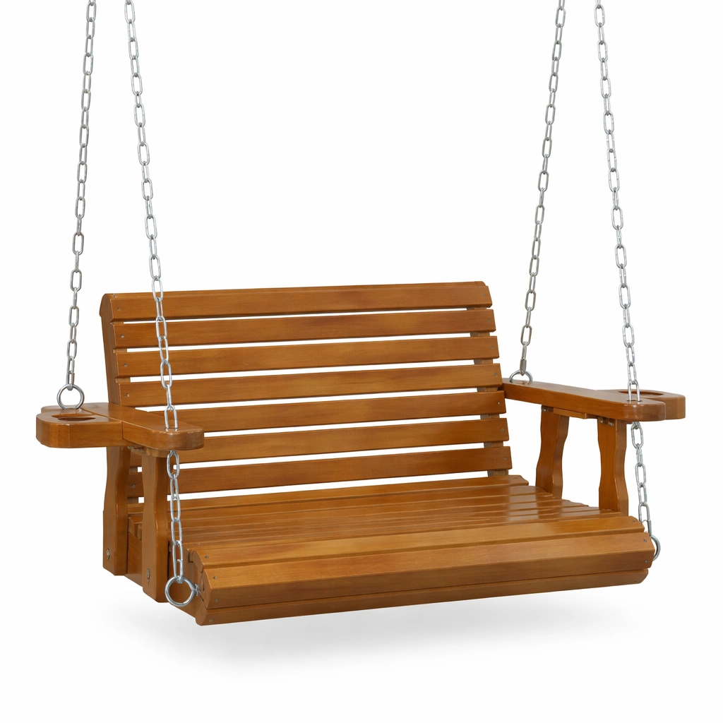 Columpio de porche de madera de acacia para exterior-furnerio