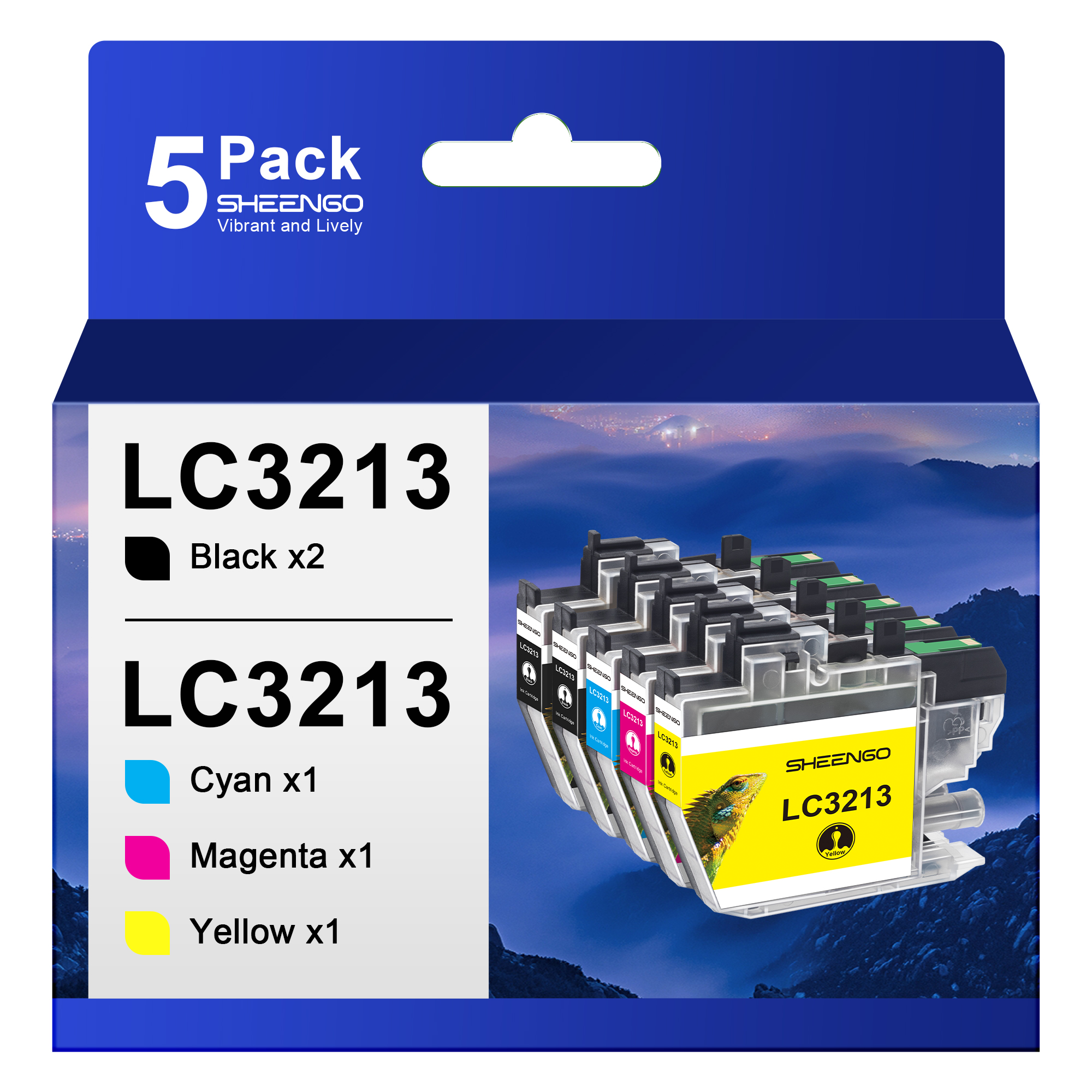 SHEENGO LC3213 Ink Cartridge (Black Cyan Yellow Magenta,5-Pack )