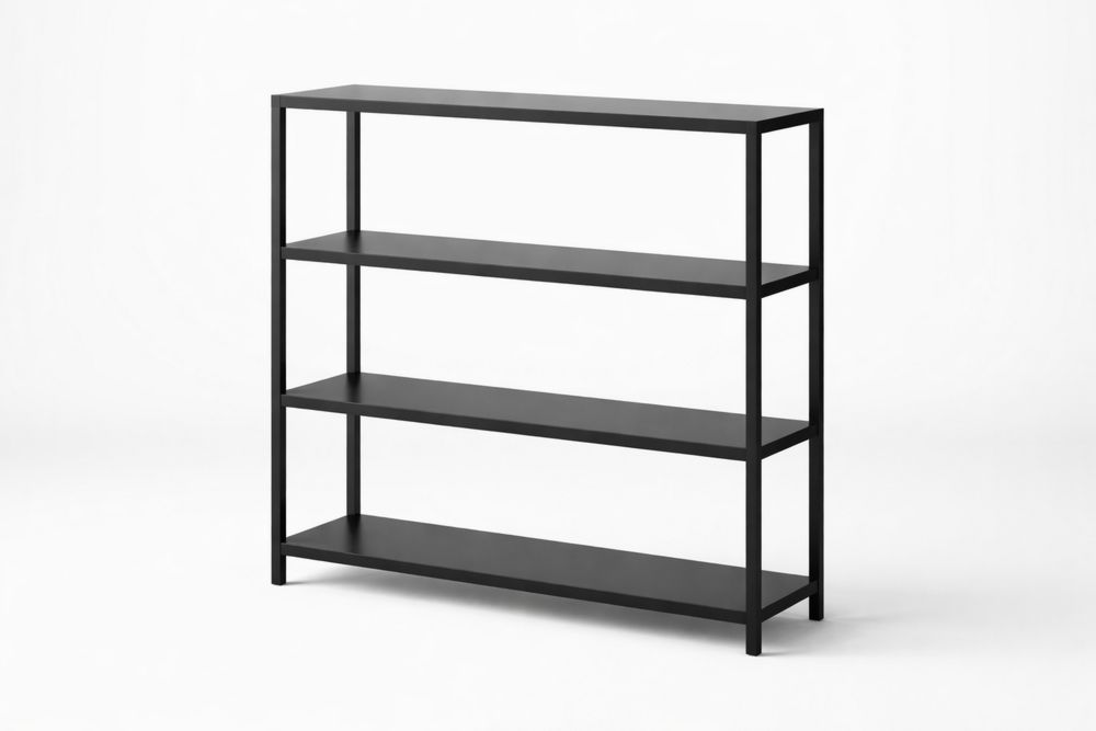 Metal Frame Bookshelf 4-Tier Black-Glamourlofteu