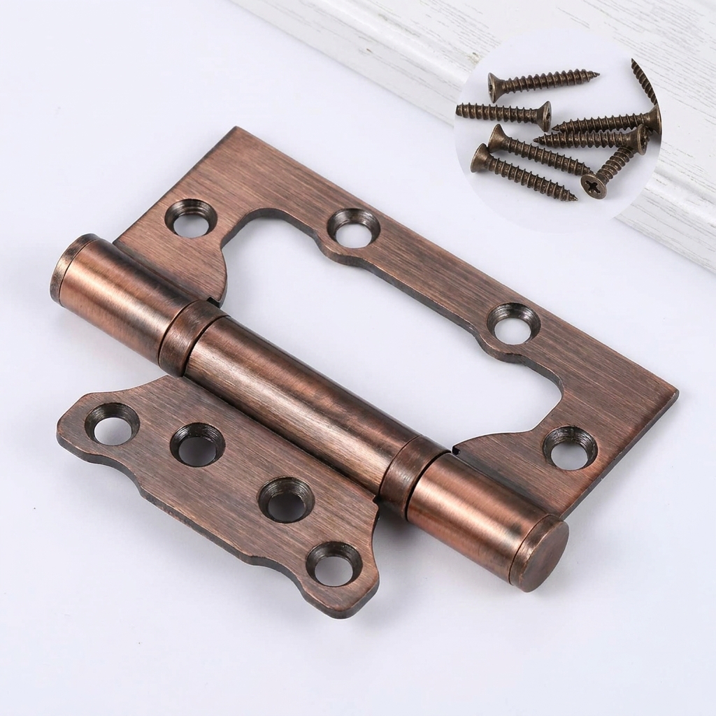 12.5x7.5cm Red Bronze Square Solid Stainless Steel Door Hinges Ball Bearing Door Hinges 3mm Thick Pack of 2