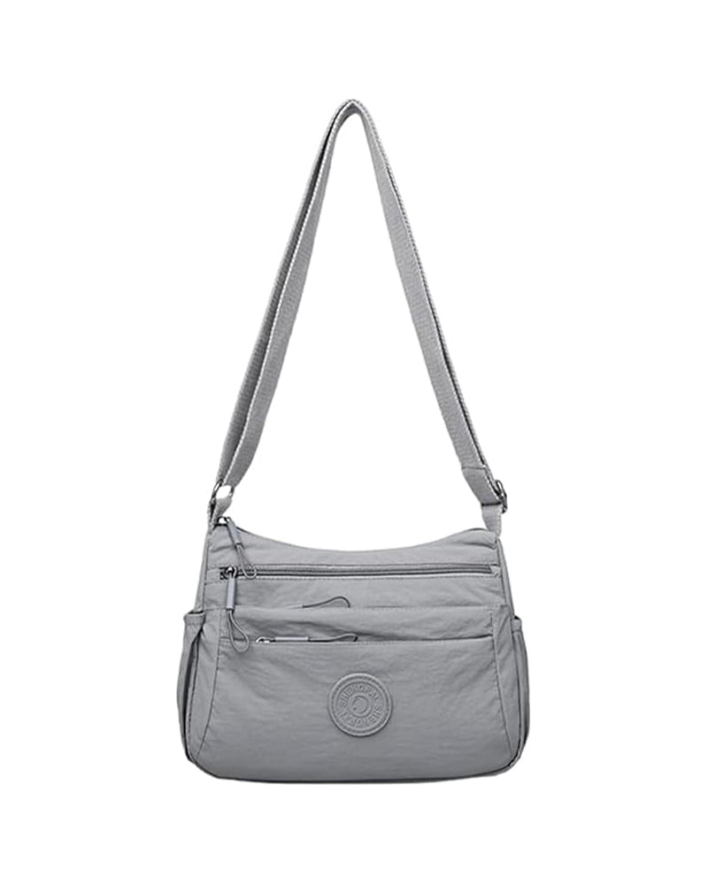 Solid Color Fashionable Multi-pocket Zipper Crossbody Bag