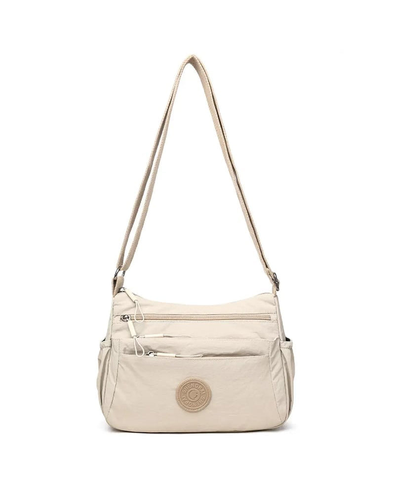 Solid Color Fashionable Multi-pocket Zipper Crossbody Bag