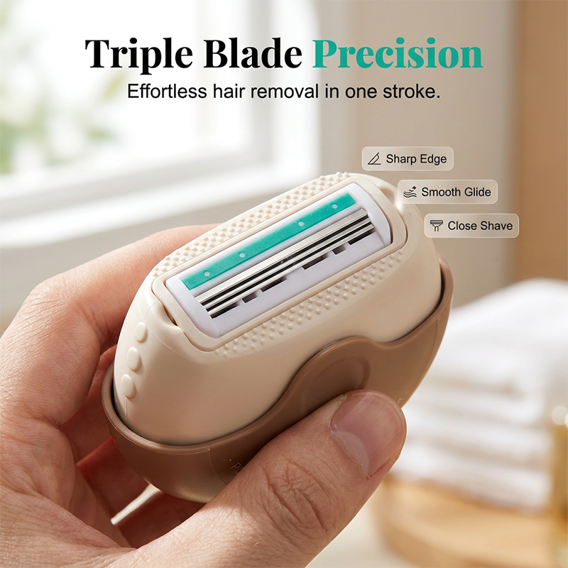 Buy 1 Get 1 Free Portable 3-Layer Hair Shaver with Rotating Cover