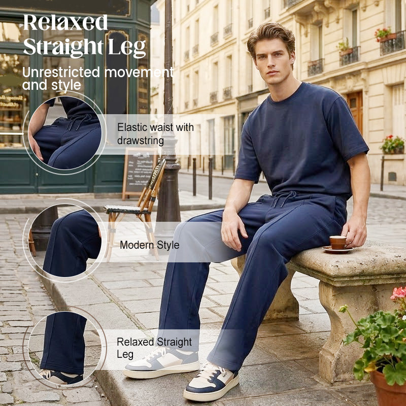 Relaxed straight leg men's casual pants