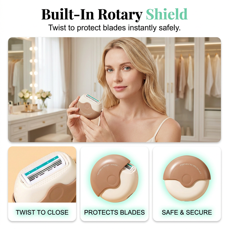Buy 1 Get 1 Free Portable 3-Layer Hair Shaver with Rotating Cover