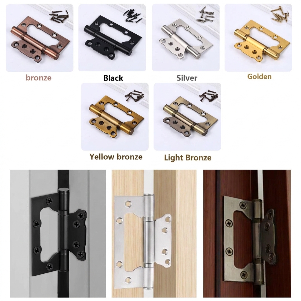 12.5x7.5cm Red Bronze Square Solid Stainless Steel Door Hinges Ball Bearing Door Hinges 3mm Thick Pack of 2