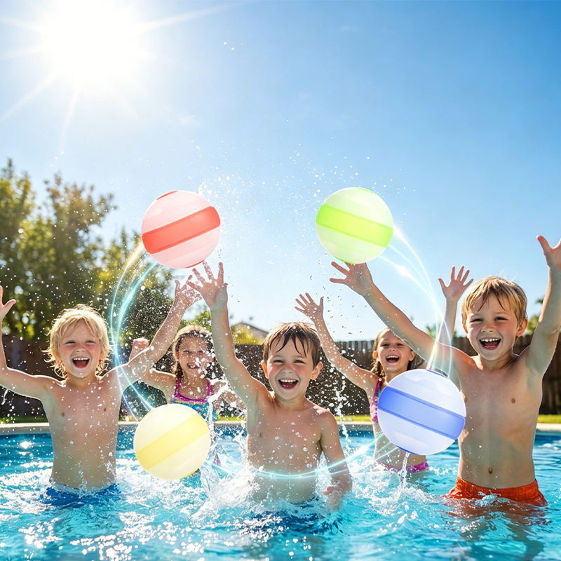 6-Pack Silicone Splash Balls for Summer Fun