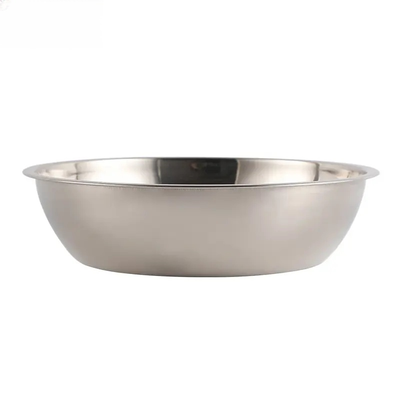 Silver stainless steel dog food bowl