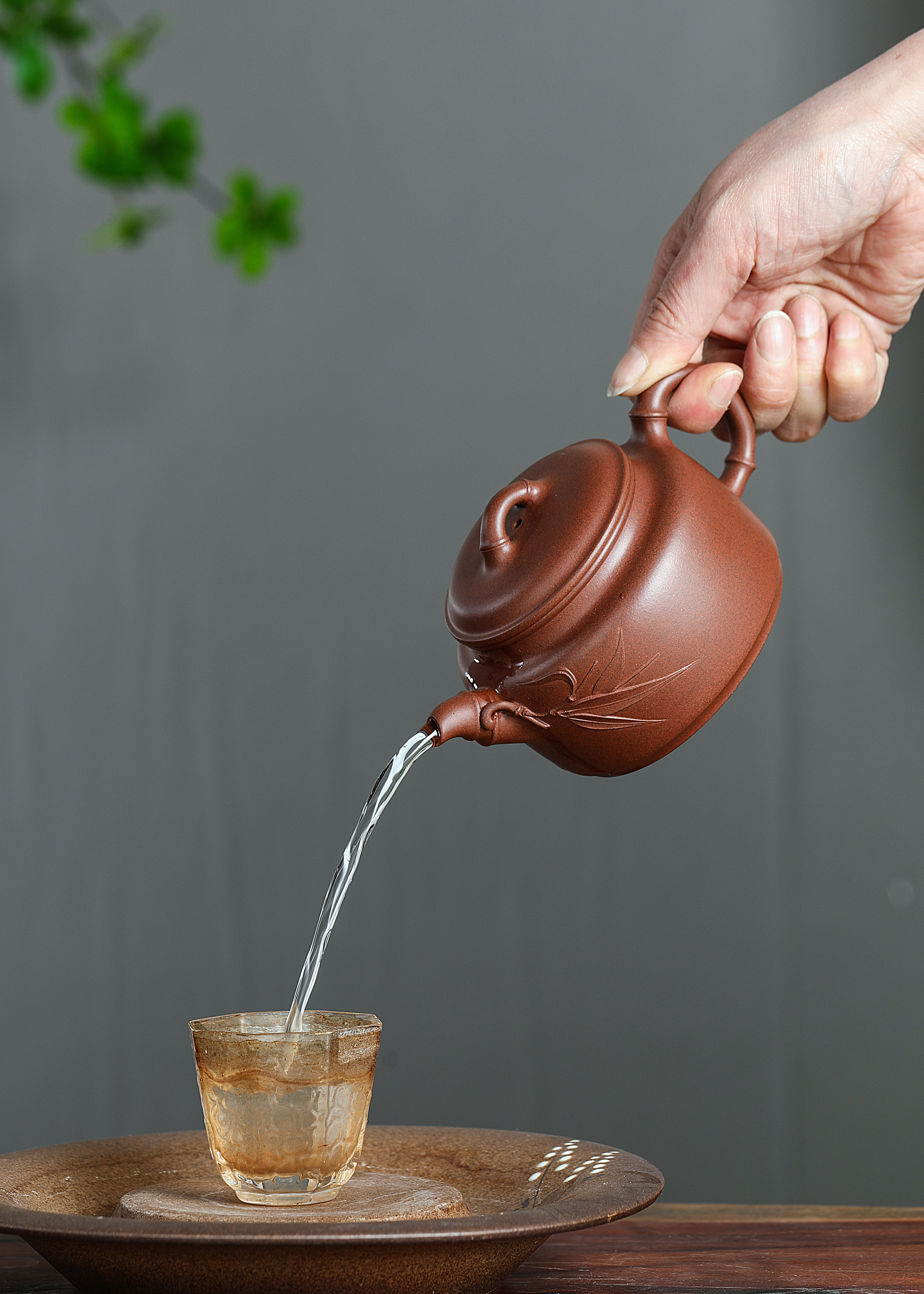 德钟竹宜兴原矿紫砂壶铁星泥泥料丁亦琴手工制作230CC Dezhong Bamboo Yixing Original Ore Purple Clay Teapot, Tiexing Clay Material, Handmade by Ding Yiqin, 230CC