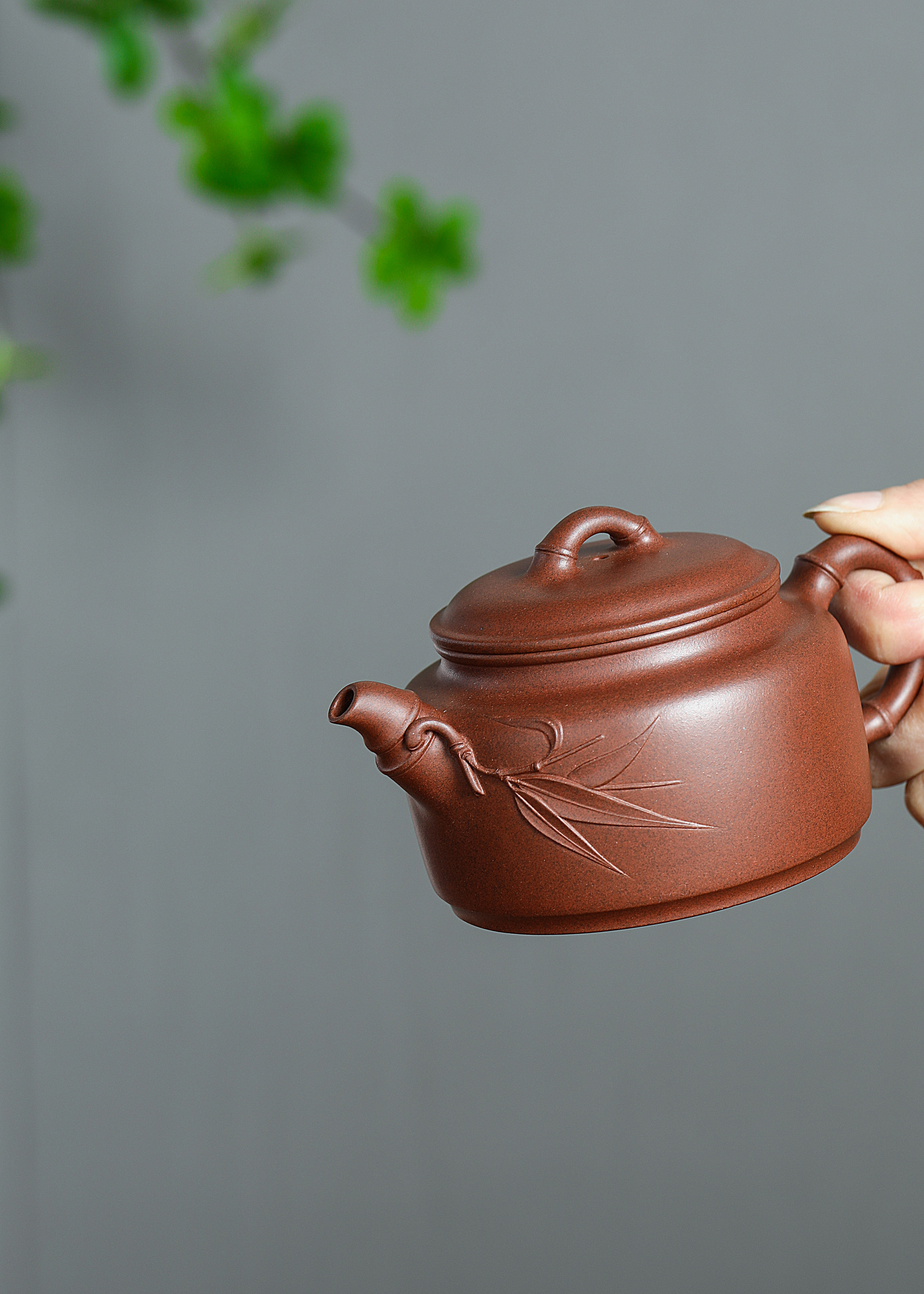 德钟竹宜兴原矿紫砂壶铁星泥泥料丁亦琴手工制作230CC Dezhong Bamboo Yixing Original Ore Purple Clay Teapot, Tiexing Clay Material, Handmade by Ding Yiqin, 230CC