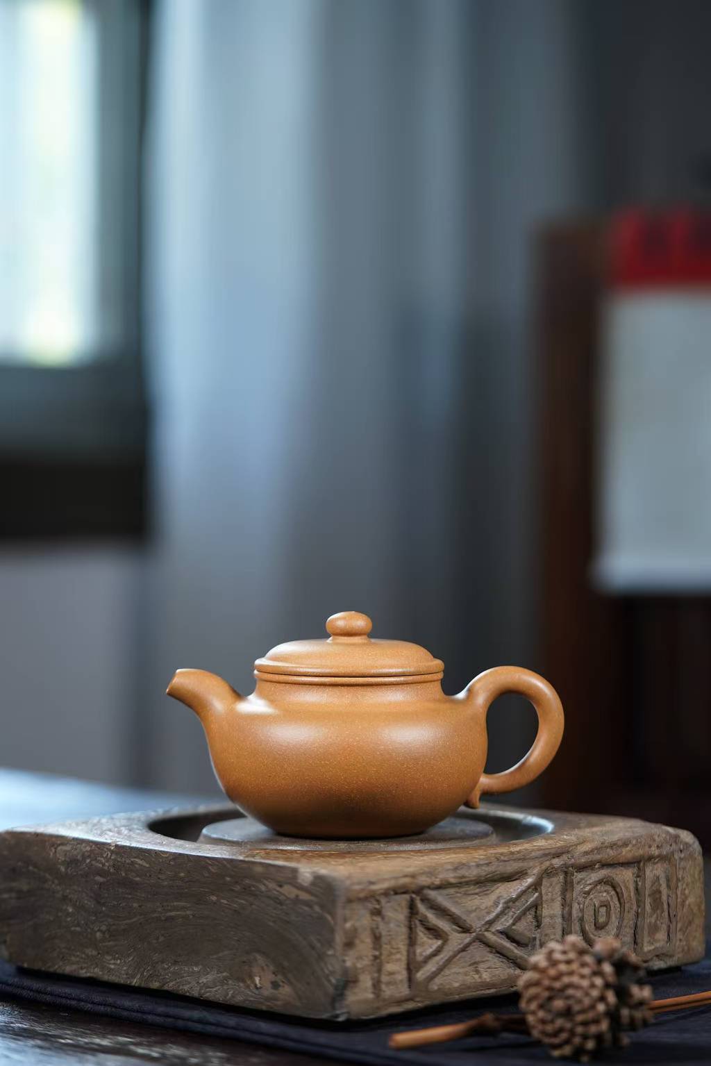 仿古壶宜兴原矿紫砂壶黄金段泥料小林手工制作220CC Antique-style Yixing Original Ore Purple Clay Teapot, Golden Duan Clay Material, Handmade by Xiao Lin, 220CC