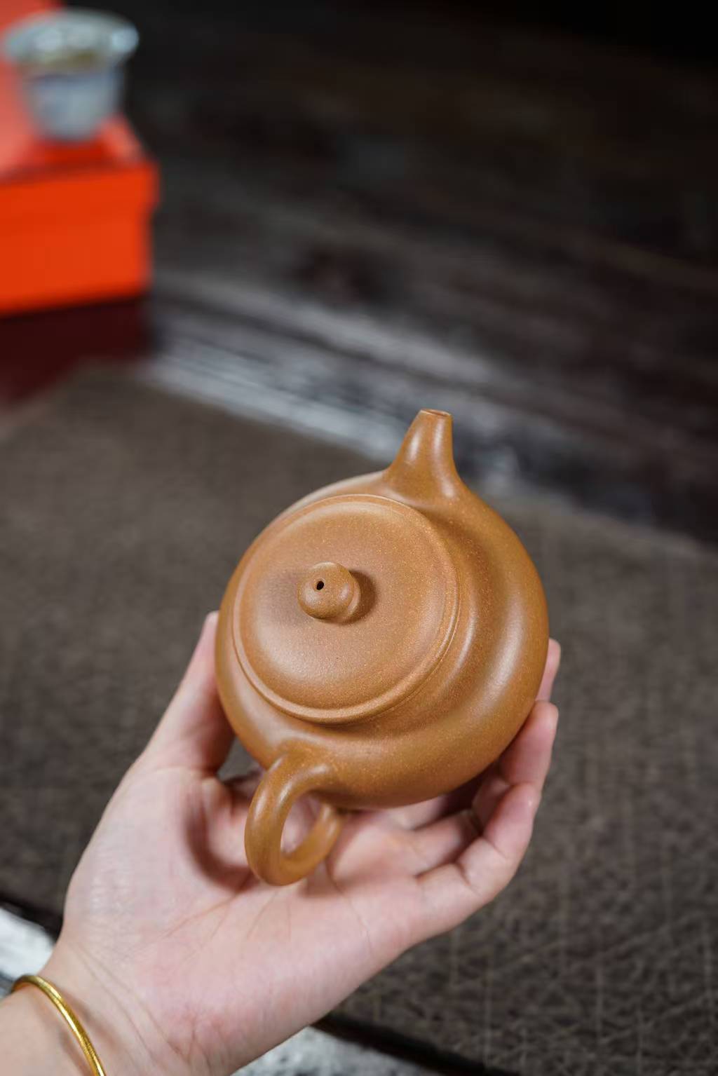 仿古壶宜兴原矿紫砂壶黄金段泥料小林手工制作220CC Antique-style Yixing Original Ore Purple Clay Teapot, Golden Duan Clay Material, Handmade by Xiao Lin, 220CC