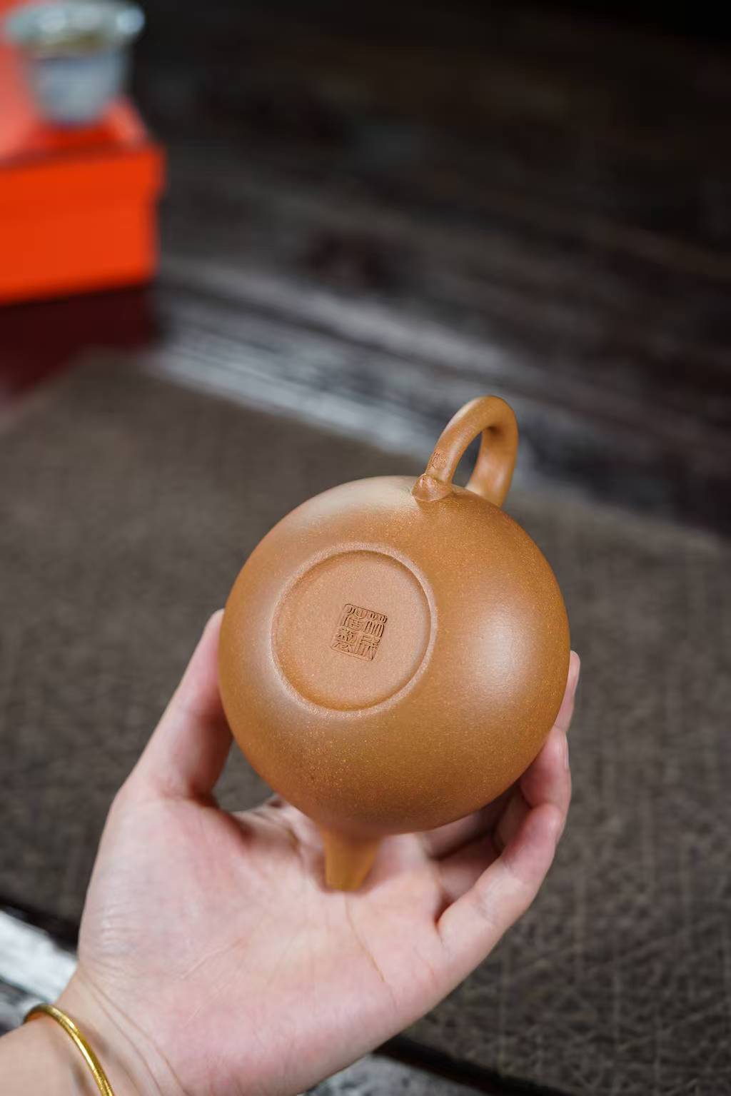 仿古壶宜兴原矿紫砂壶黄金段泥料小林手工制作220CC Antique-style Yixing Original Ore Purple Clay Teapot, Golden Duan Clay Material, Handmade by Xiao Lin, 220CC