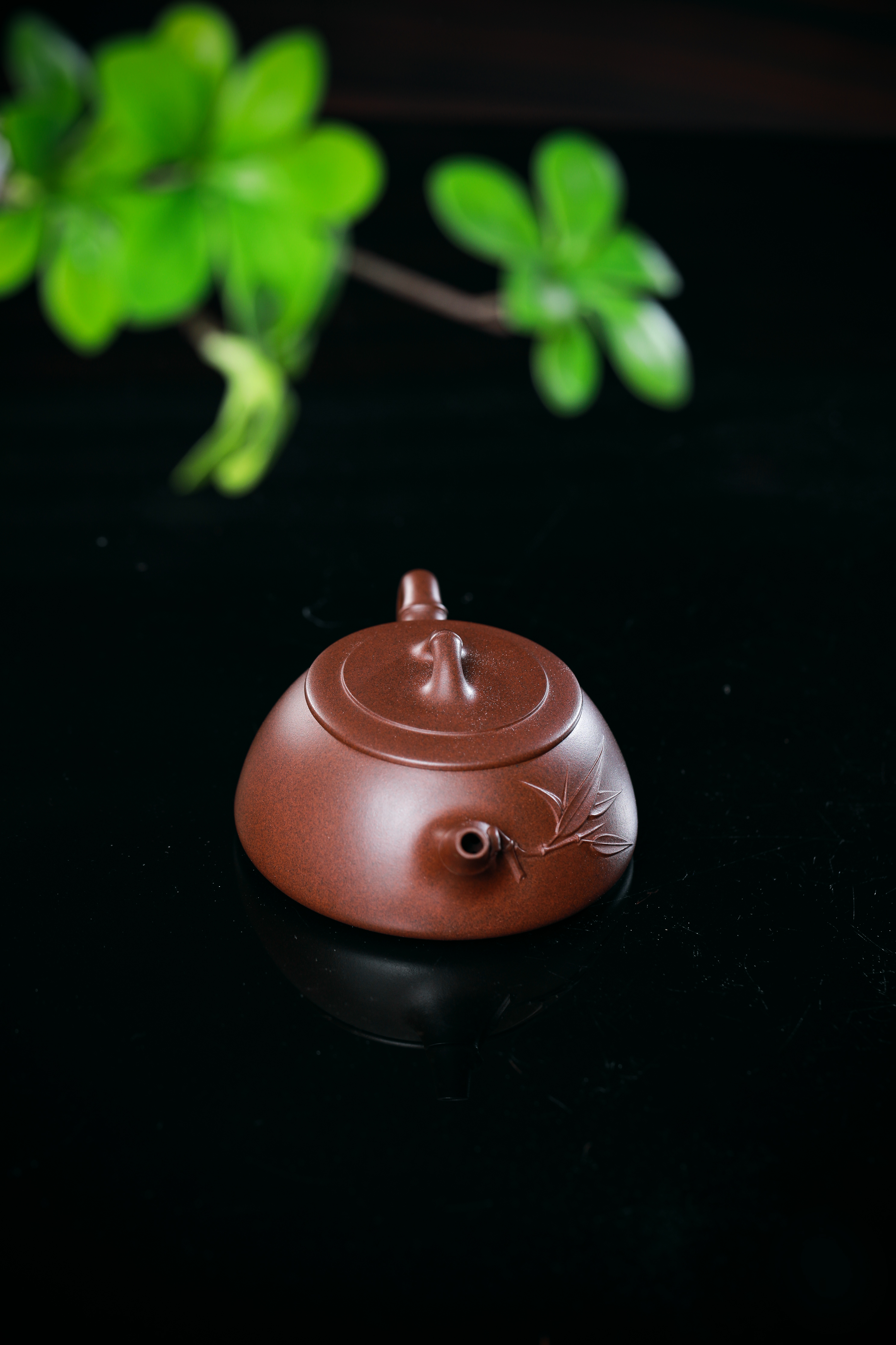 石瓢竹宜兴原矿紫砂壶铁星泥泥料丁亦琴手工制作180CC Shípiao Bamboo Yixing Original Mine Purple Clay Teapot, Iron Star Clay Material, Handmade by Ding Yiqin, 180CC