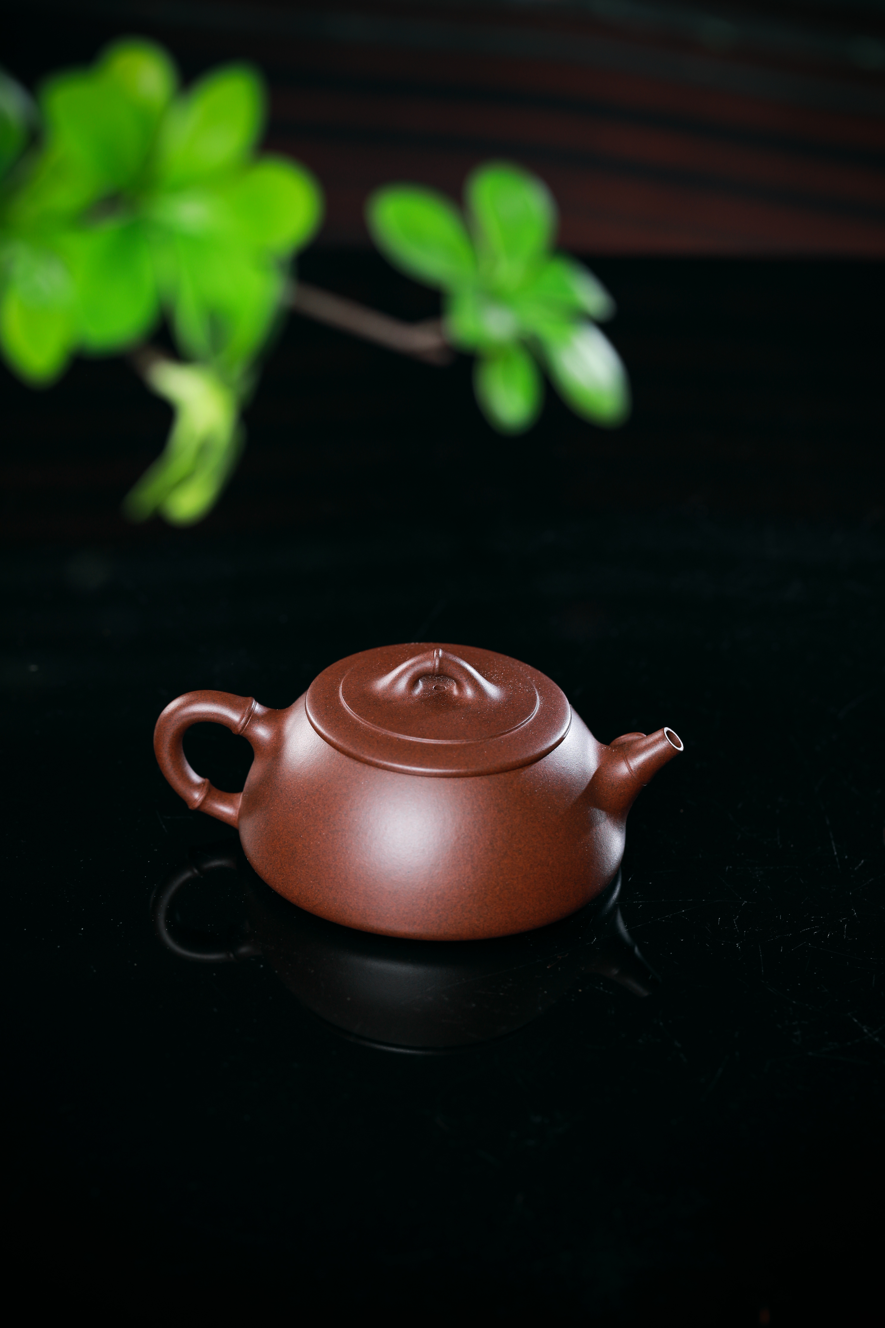 石瓢竹宜兴原矿紫砂壶铁星泥泥料丁亦琴手工制作180CC Shípiao Bamboo Yixing Original Mine Purple Clay Teapot, Iron Star Clay Material, Handmade by Ding Yiqin, 180CC
