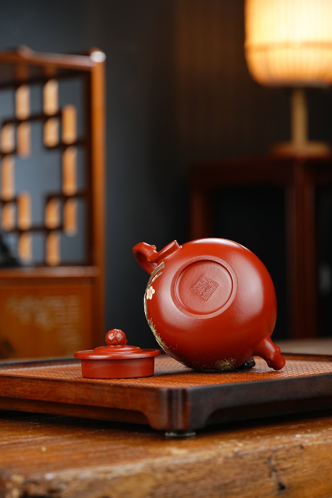 松果宜兴紫砂壶原矿大红袍泥料210CC Songguo Yixing Zisha Teapot Original Ore Dahongpao Clay 210CC