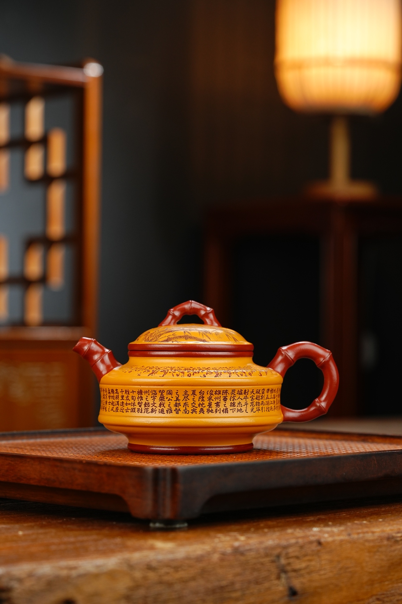 清风竹鼓宜兴紫砂壶原矿龙血砂泥料230CC Qingfeng Bamboo Drum Yixing Zisha Teapot Original Ore Dragon Blood Sand Clay 230CC