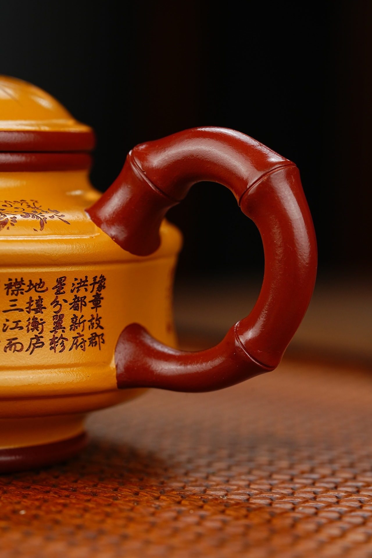 清风竹鼓宜兴紫砂壶原矿龙血砂泥料230CC Qingfeng Bamboo Drum Yixing Zisha Teapot Original Ore Dragon Blood Sand Clay 230CC