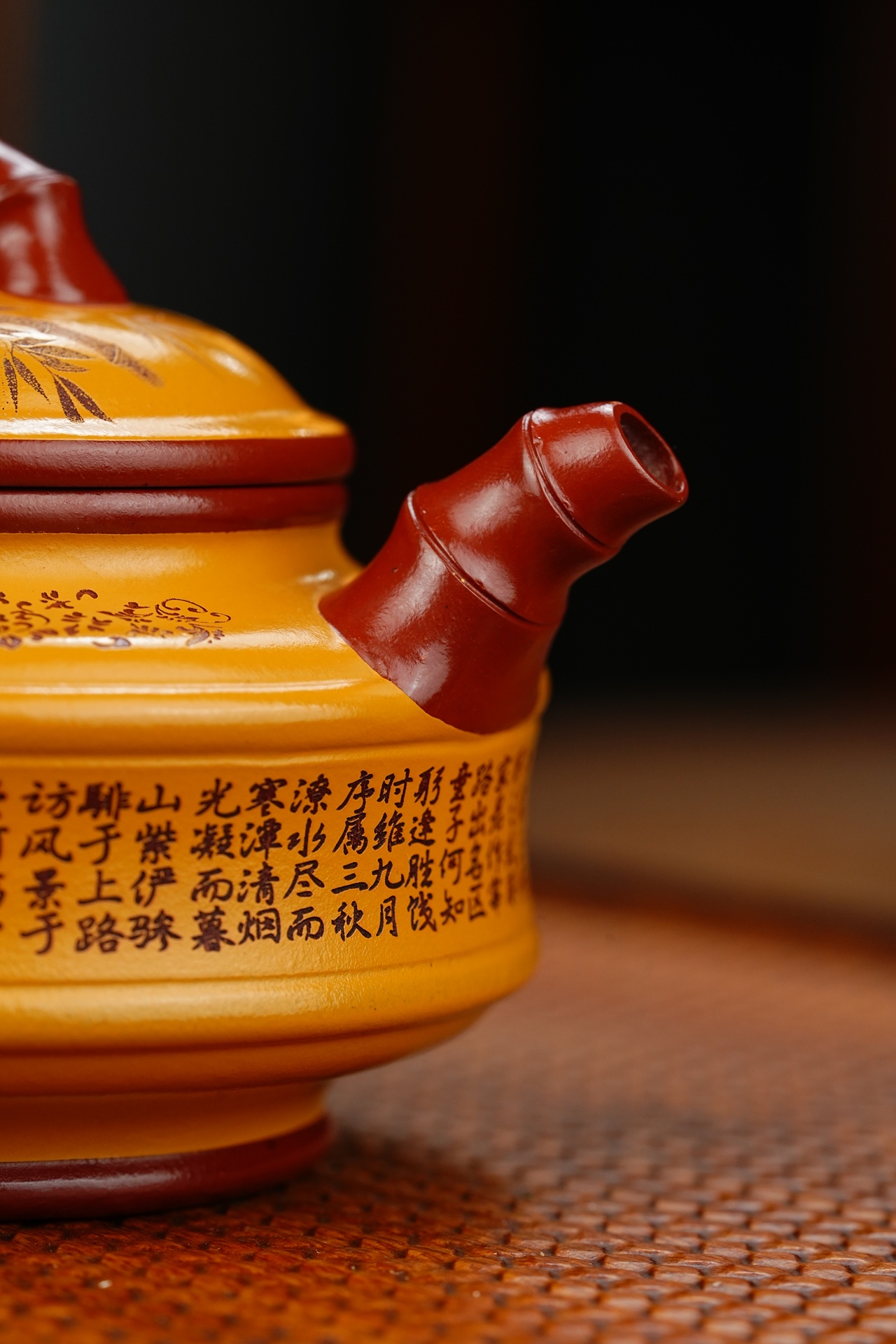 清风竹鼓宜兴紫砂壶原矿龙血砂泥料230CC Qingfeng Bamboo Drum Yixing Zisha Teapot Original Ore Dragon Blood Sand Clay 230CC