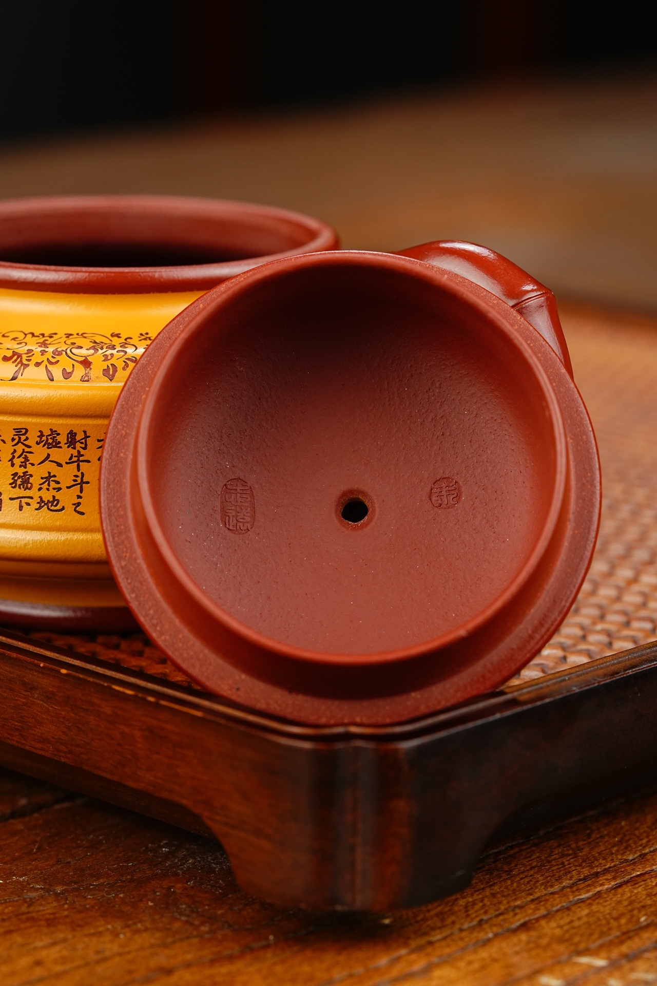 清风竹鼓宜兴紫砂壶原矿龙血砂泥料230CC Qingfeng Bamboo Drum Yixing Zisha Teapot Original Ore Dragon Blood Sand Clay 230CC