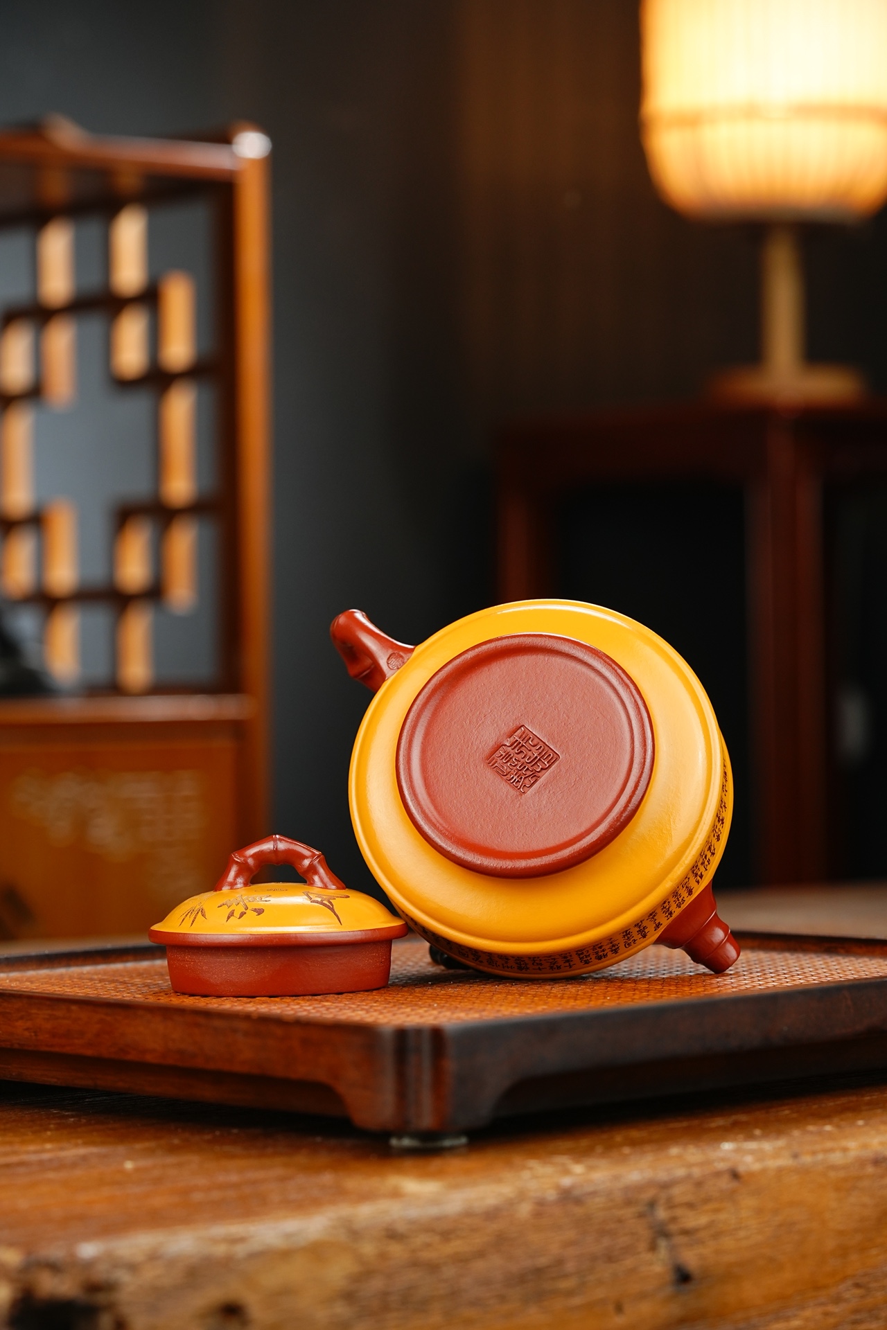 清风竹鼓宜兴紫砂壶原矿龙血砂泥料230CC Qingfeng Bamboo Drum Yixing Zisha Teapot Original Ore Dragon Blood Sand Clay 230CC
