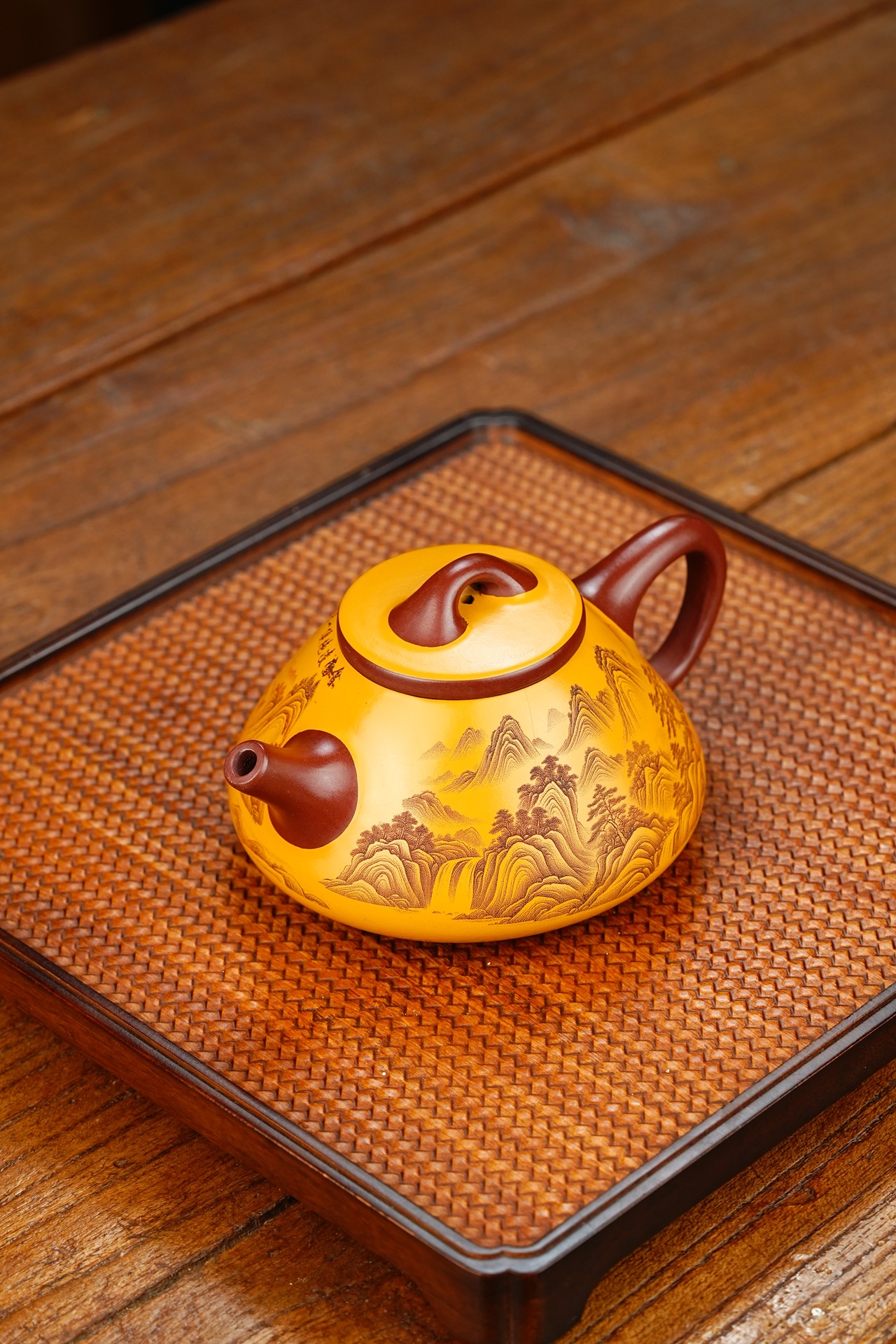 子冶石瓢宜兴紫砂壶原矿龙血砂泥料280CC Zi Ye Shí Piáo Yixing Zisha Teapot, Original Ore Dragon Blood Sand Clay, 280CC