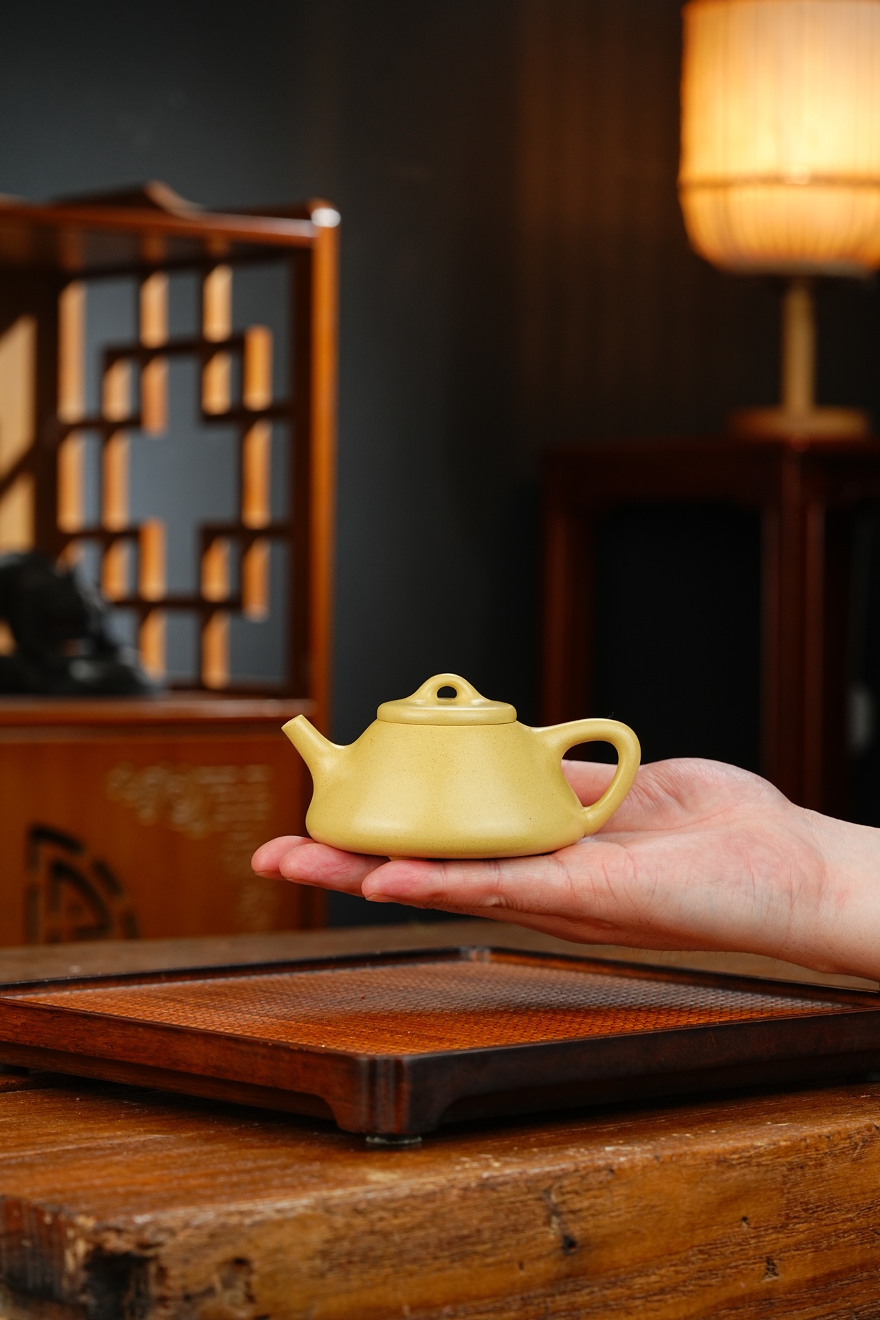 子冶石瓢宜兴紫砂壶原矿本山绿泥泥料160CC Ziye Shipiao Yixing Purple Clay Teapot Original Mine Benshan Green Clay Material 160CC