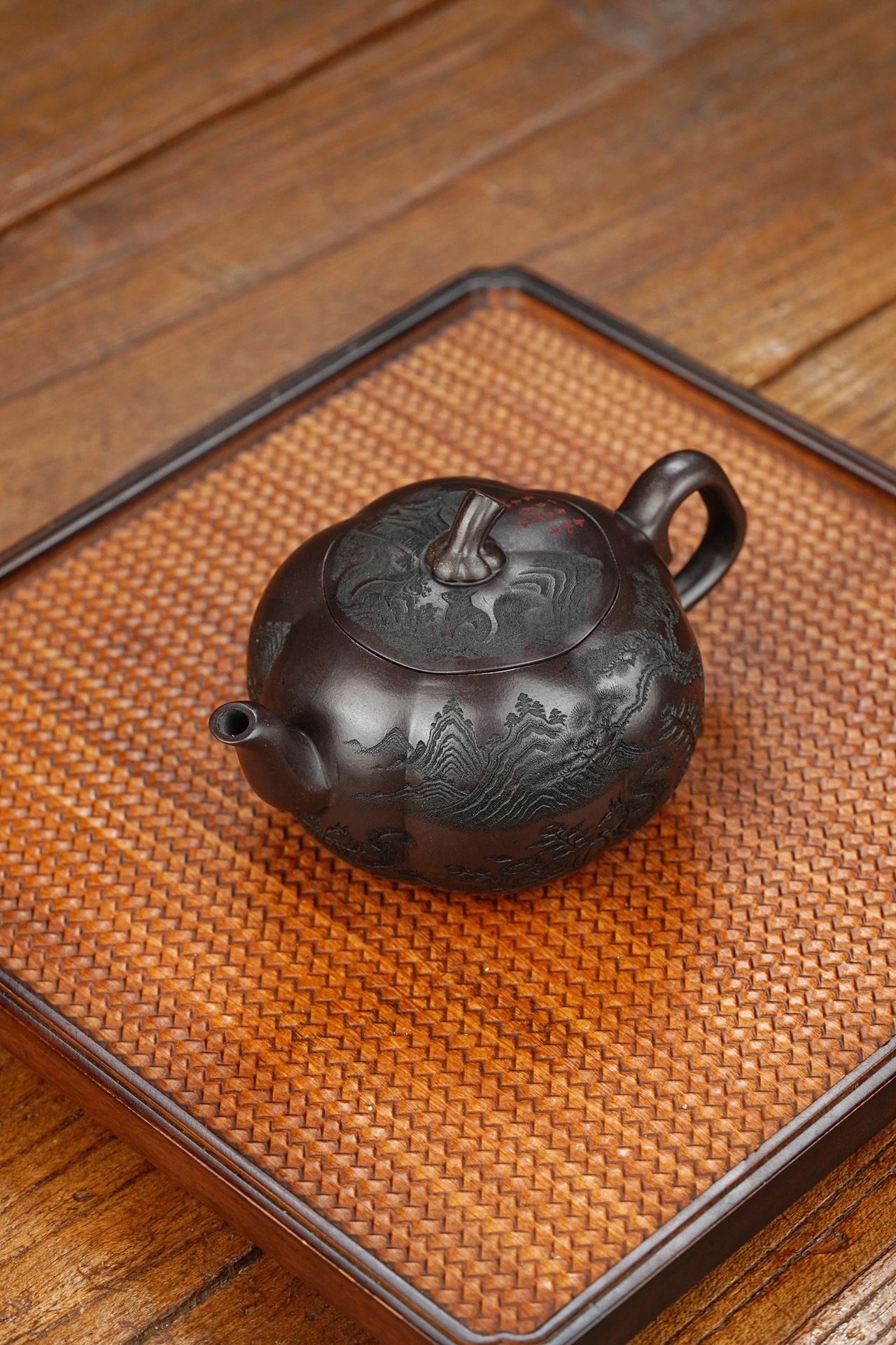 瓜趣宜兴紫砂壶原矿老紫泥泥料240CC Guaqu Yixing Zisha Teapot Original Ore Old Purple Clay Material 240CC
