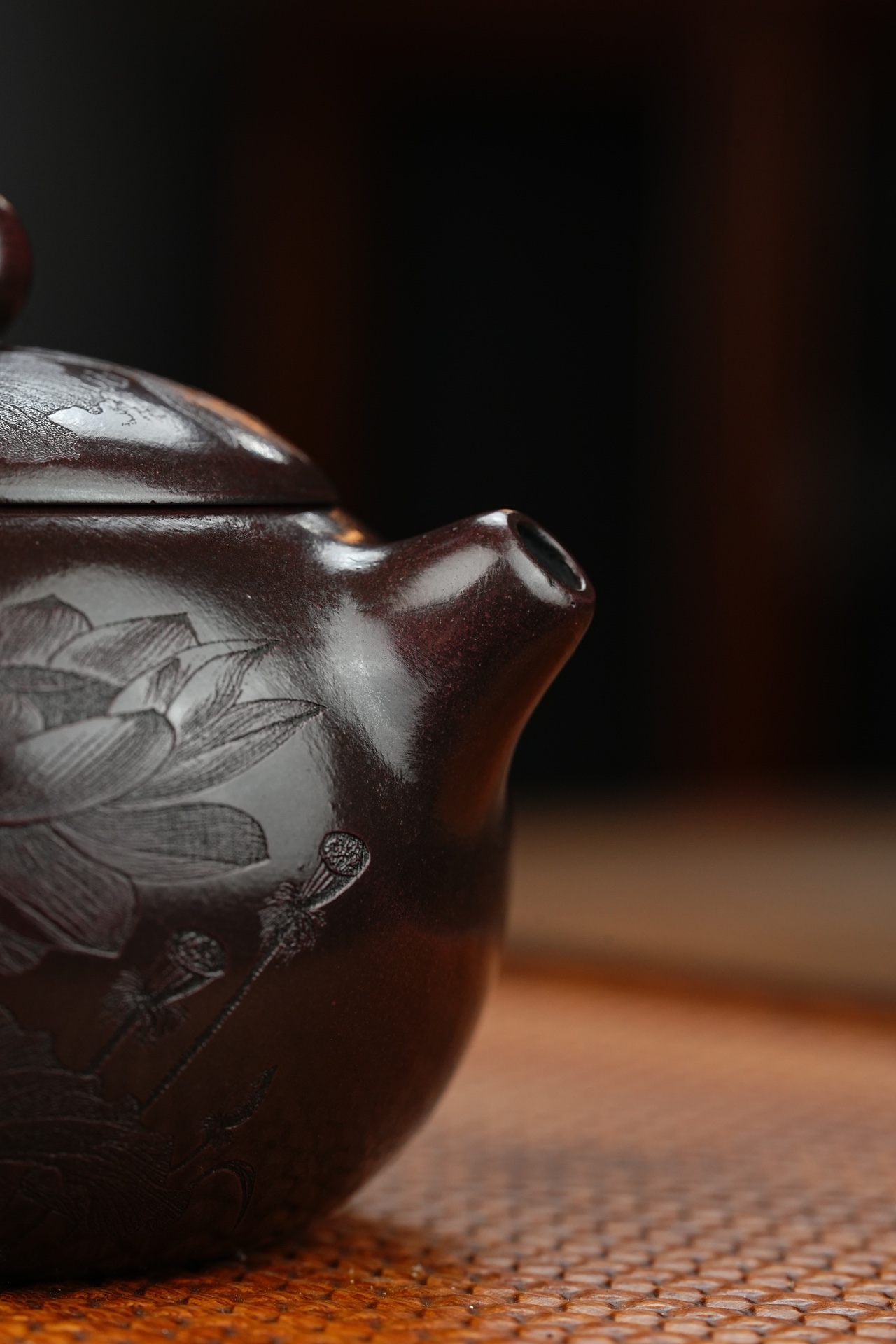 清风荷韵宜兴紫砂壶原矿石红泥料240CC Qingfeng He Yun Yixing Zisha Teapot Original Ore Red Clay 240CC