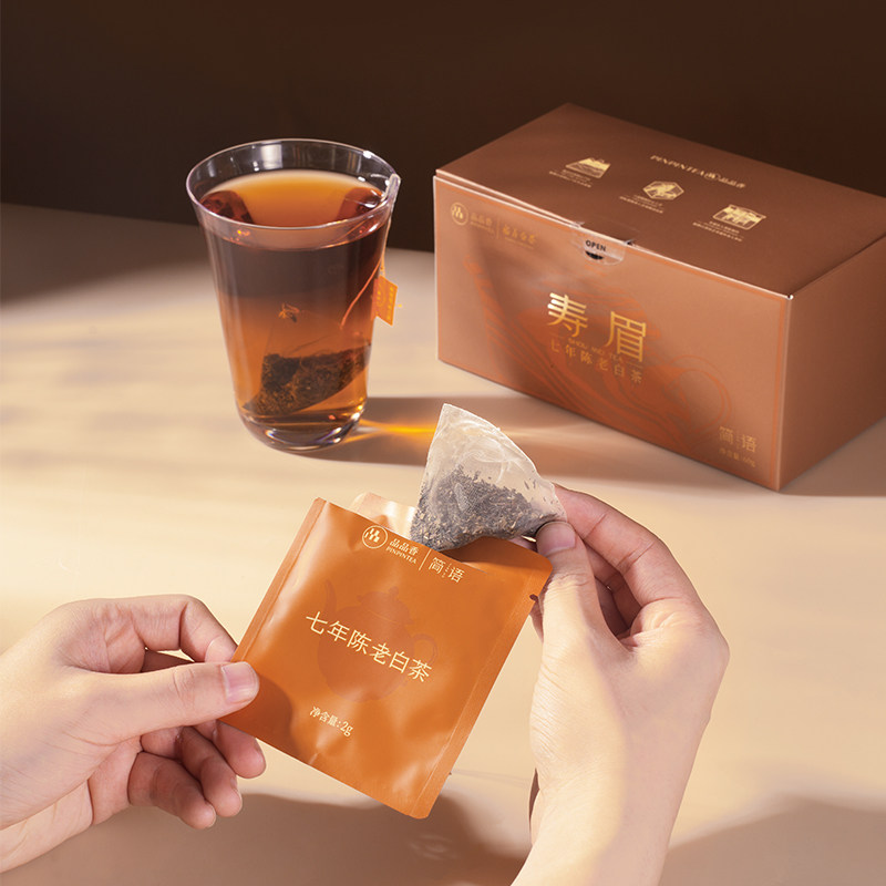 福鼎白茶七年陈老白茶寿眉袋泡茶叶2g*30  Fuding White Tea Seven-Year Aged Old White Tea Shoumei Tea Bag 2g*30 (2.1oz)