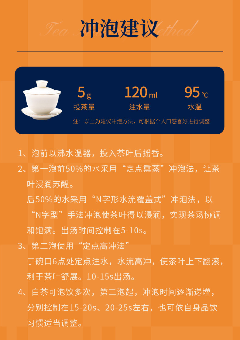 福鼎白茶2023简语白牡丹白茶100g  Fuding White Tea 2023 Simple Language White Peony White Tea 100g (3.5oz)